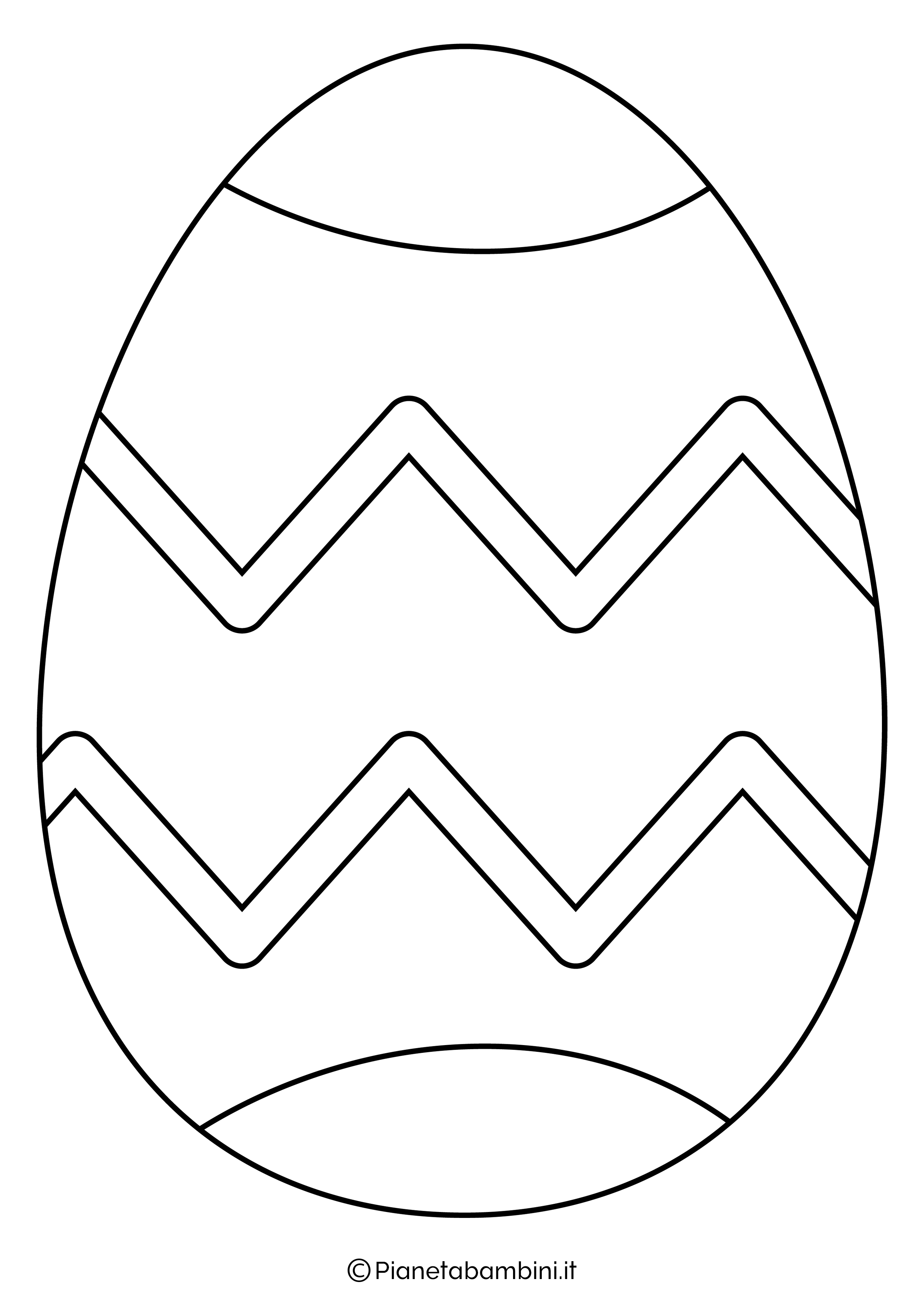Disegno uovo di pasqua facile da colorare 3