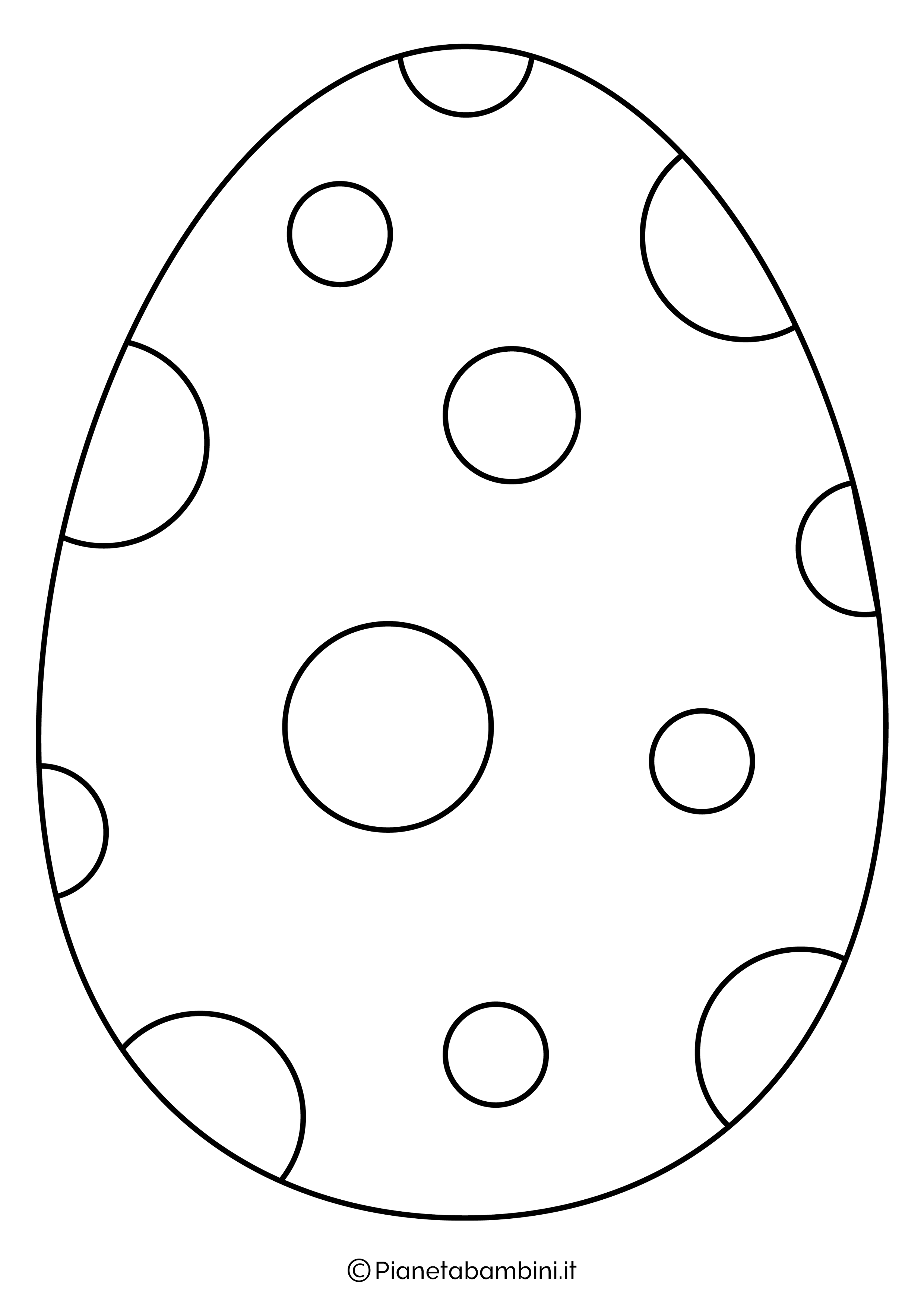 Disegno uovo di pasqua facile da colorare 5