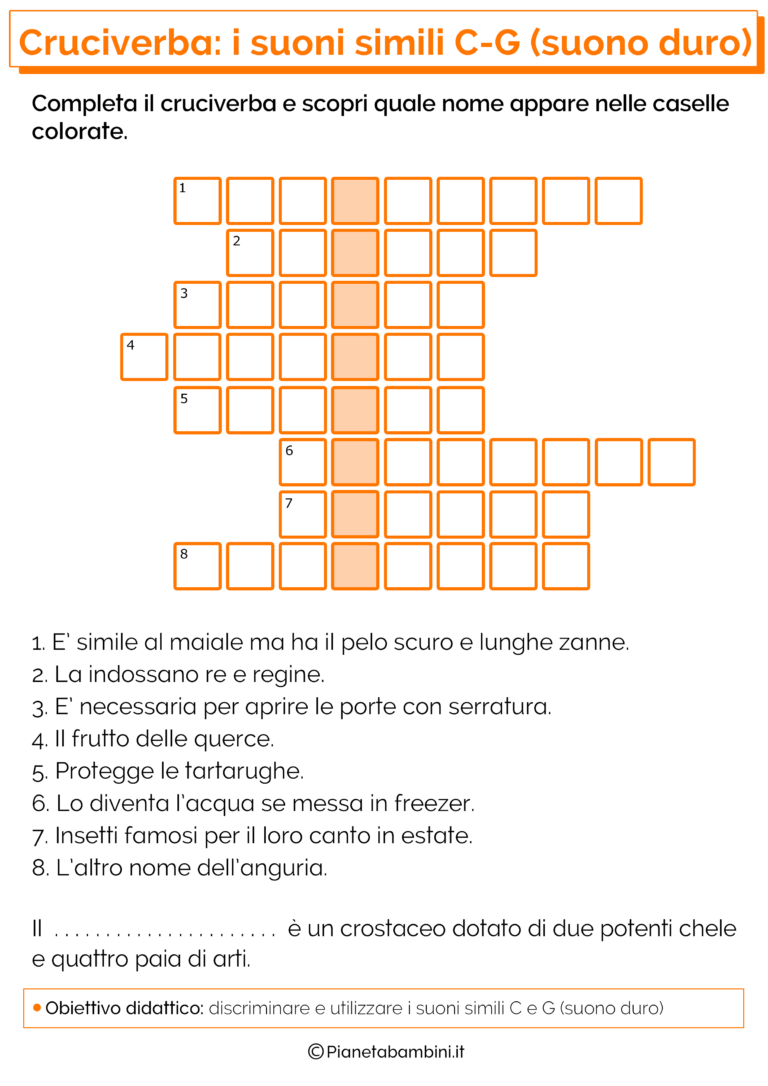 23 Cruciverba per Bambini di 67 Anni su Ortografia e Suoni Simili 23 Cruciverba per Bambini di 67 Anni su Ortografia e Suoni Simili