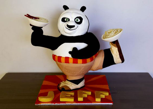 Torta di Kung Fu Panda con decorazioni in pasta di zucchero n.16