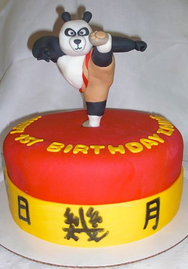 Torta di Kung Fu Panda con decorazioni in pasta di zucchero n.22