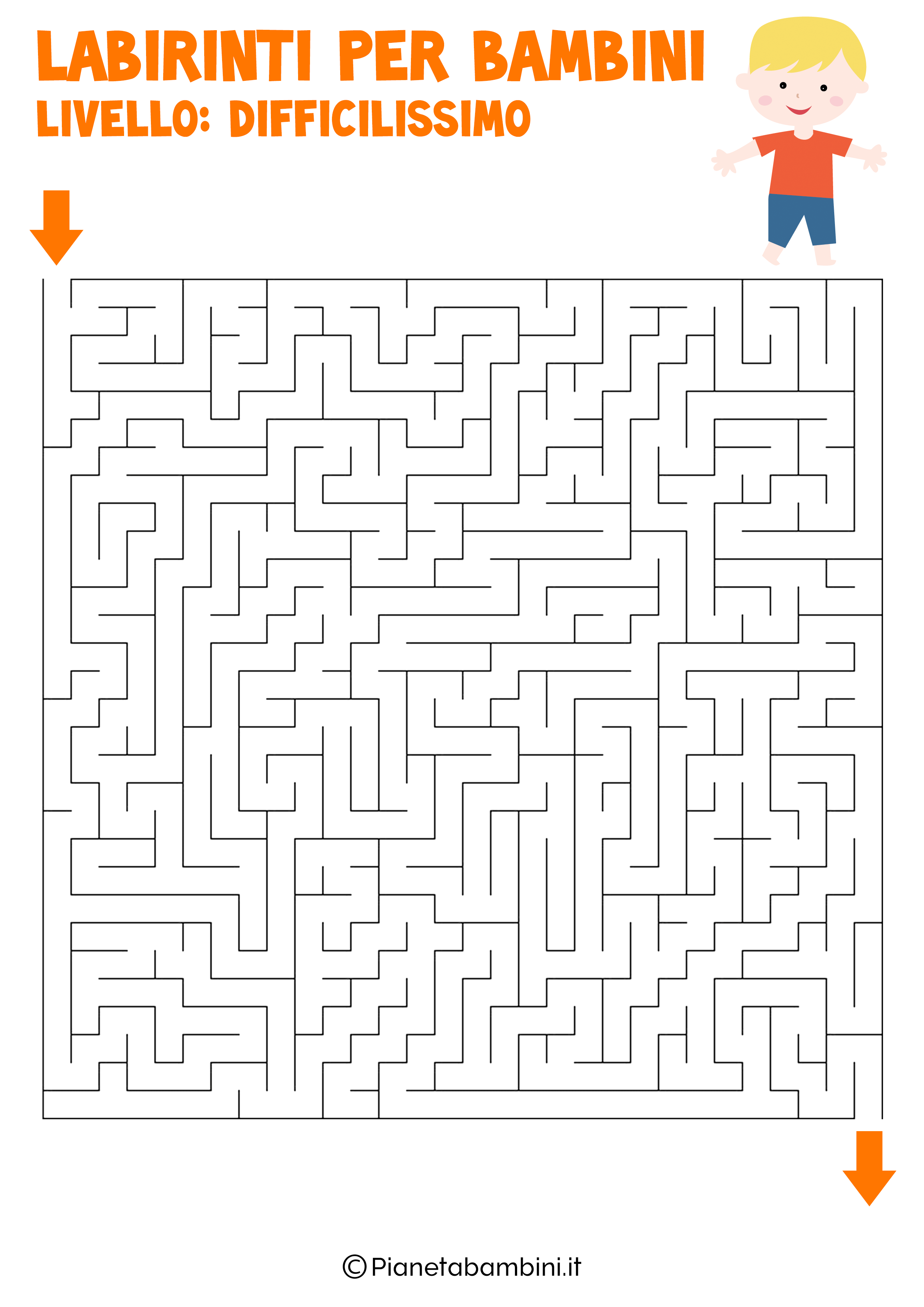 Labirinto difficilissimo per bambini numero 9