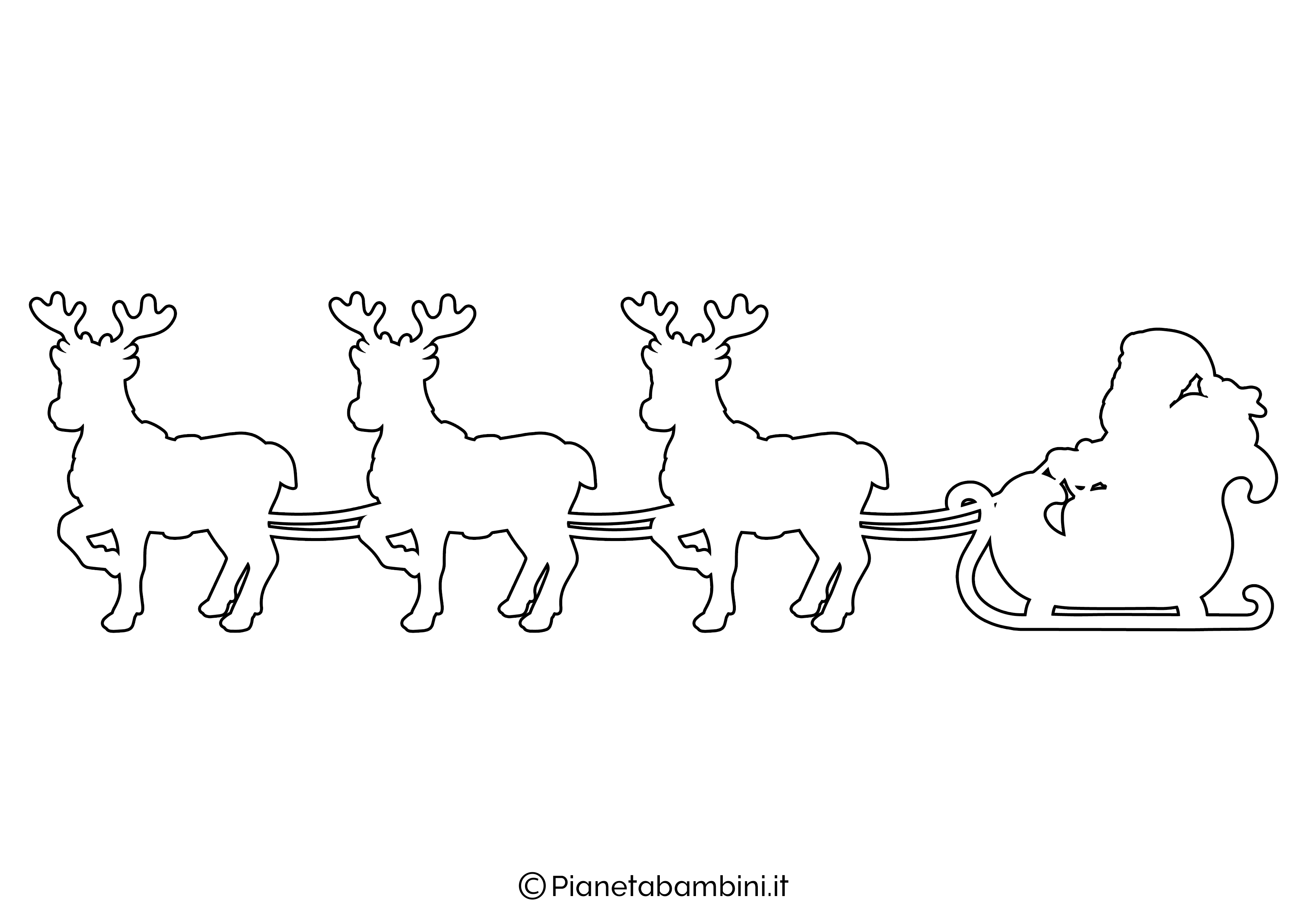 Sagoma di renne e Babbo Natale da stampare e ritagliare 02