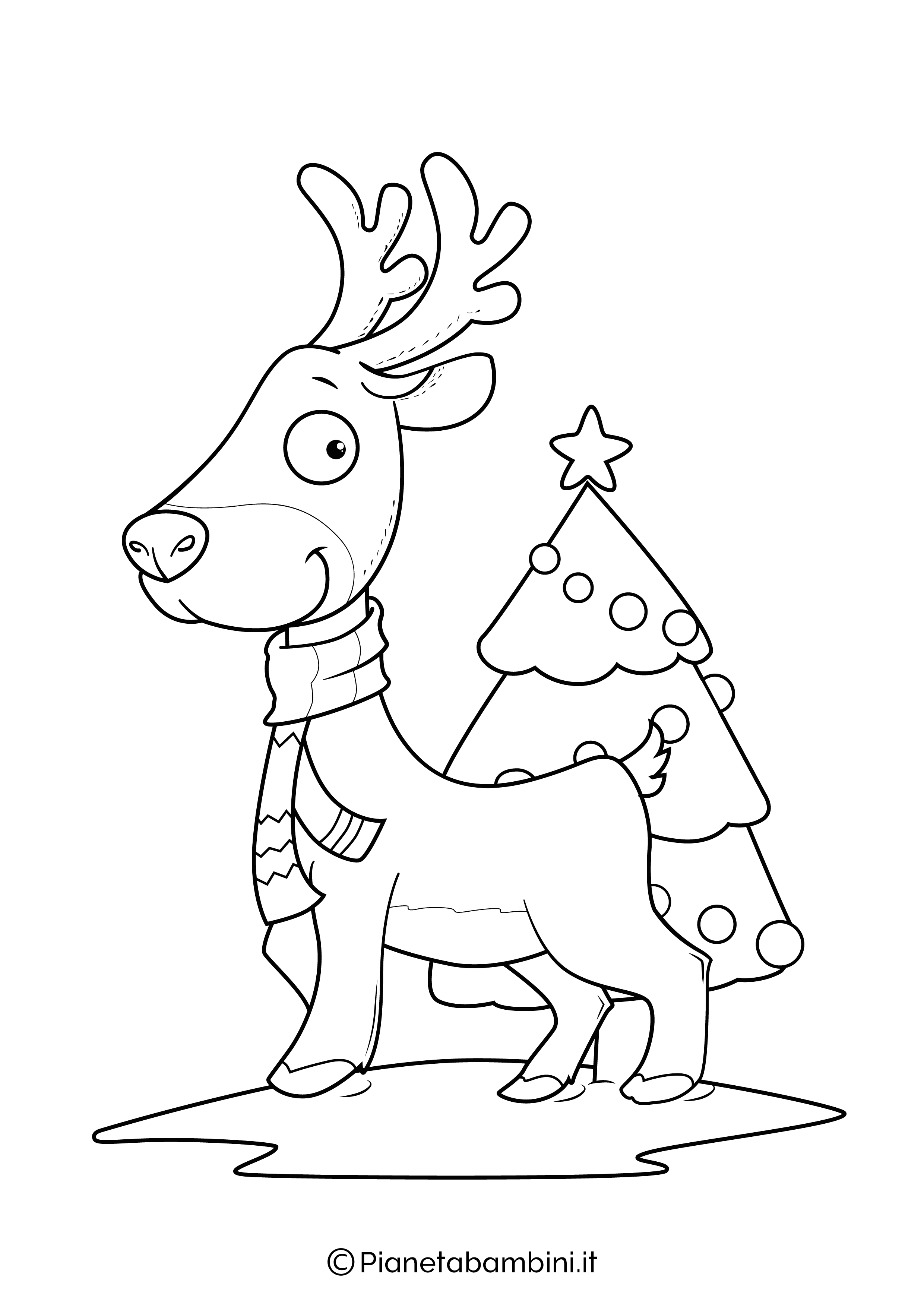 Disegno di renna di Babbo Natale da colorare 04
