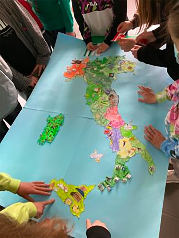 Puzzle cartina dell'Italia completato