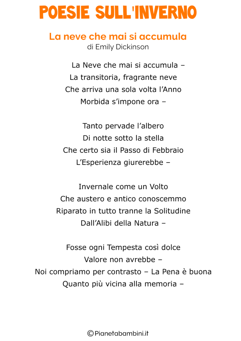 40 Poesie Sull'Inverno Per Bambini | PianetaBambini.it