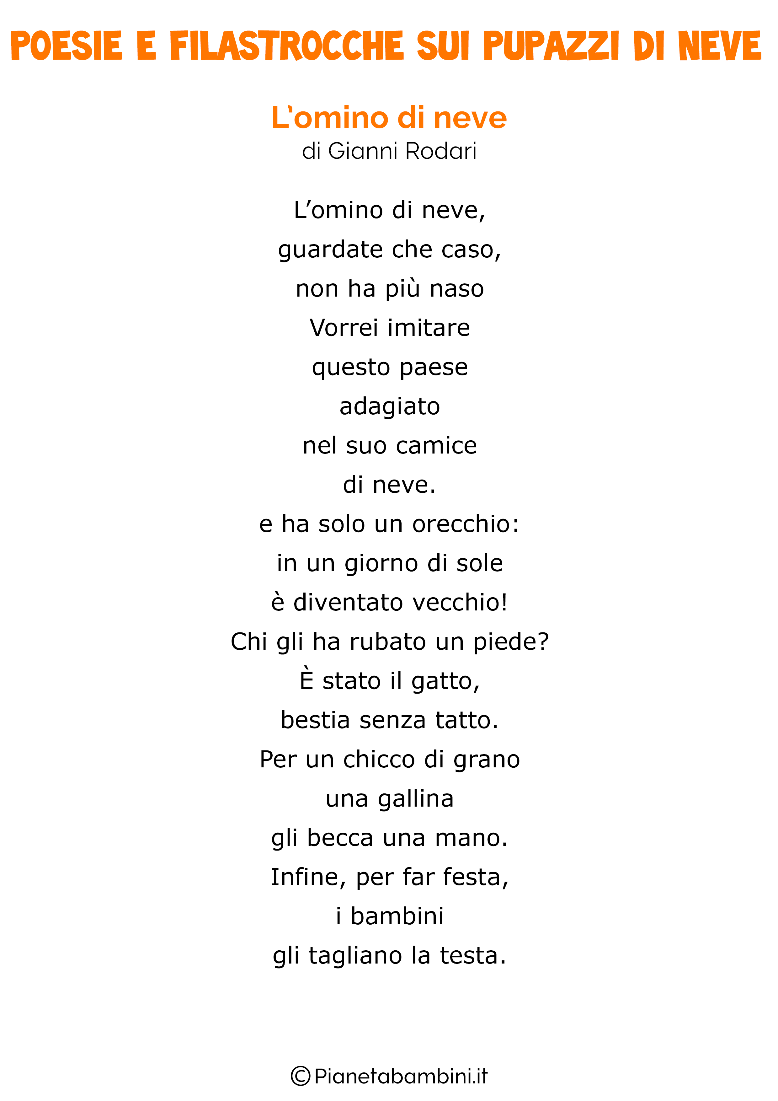 Poesie Di Natale Gianni Rodari.9 Poesie E Filastrocche Sui Pupazzi Di Neve Per Bambini Pianetabambini It