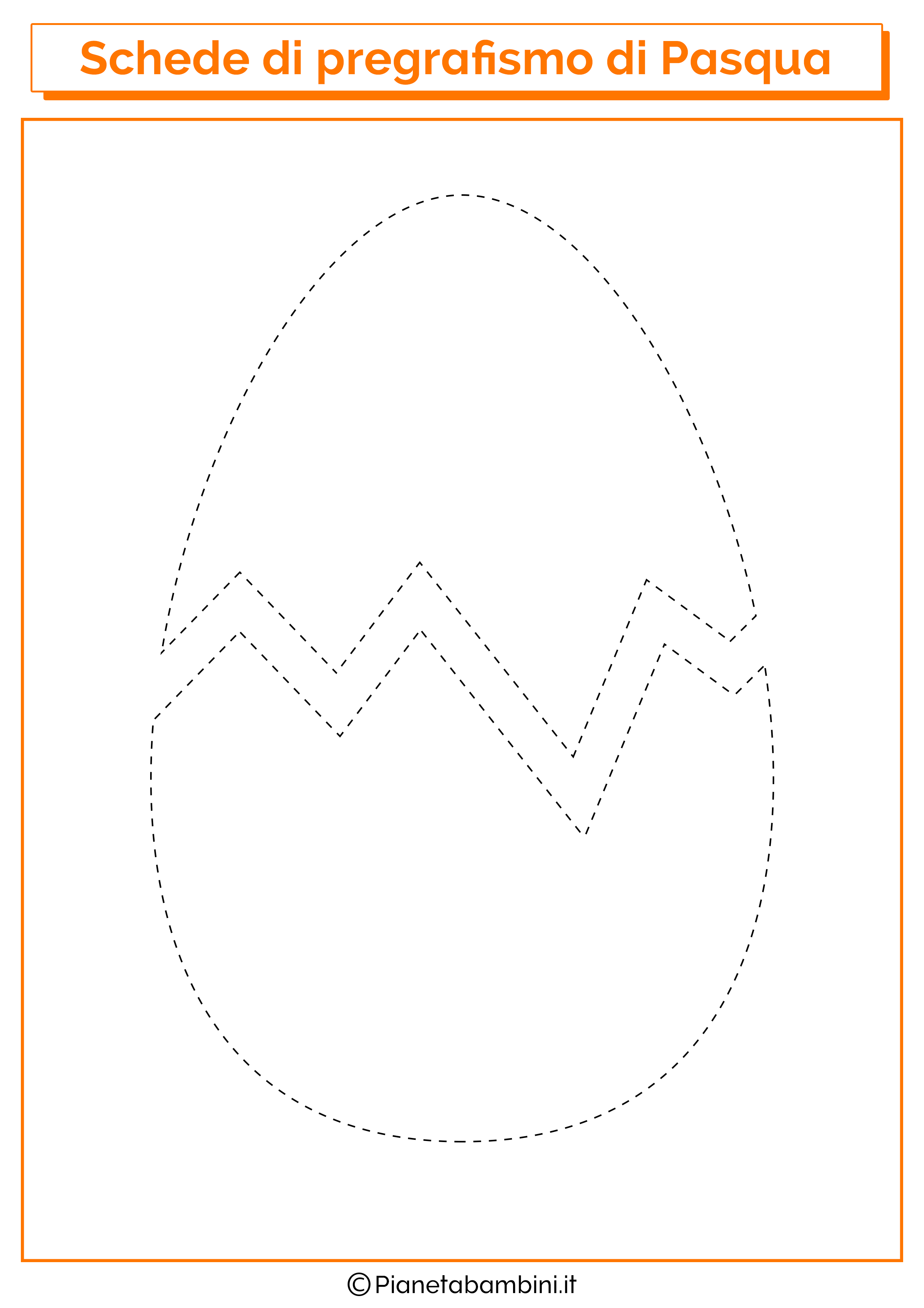 Scheda di pregrafismo di Pasqua sull'uovo rotto