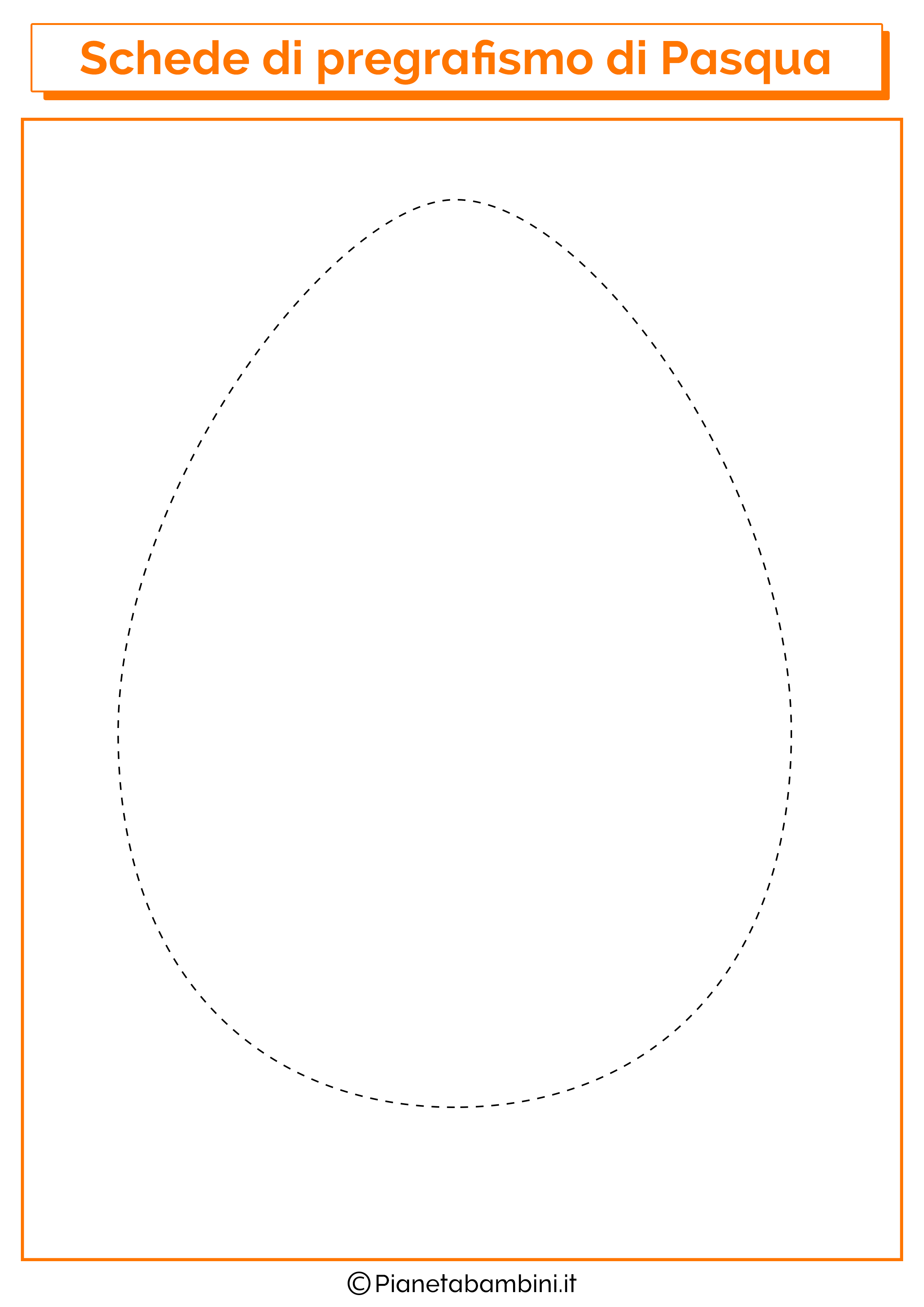 Scheda di pregrafismo di Pasqua sull'uovo grande