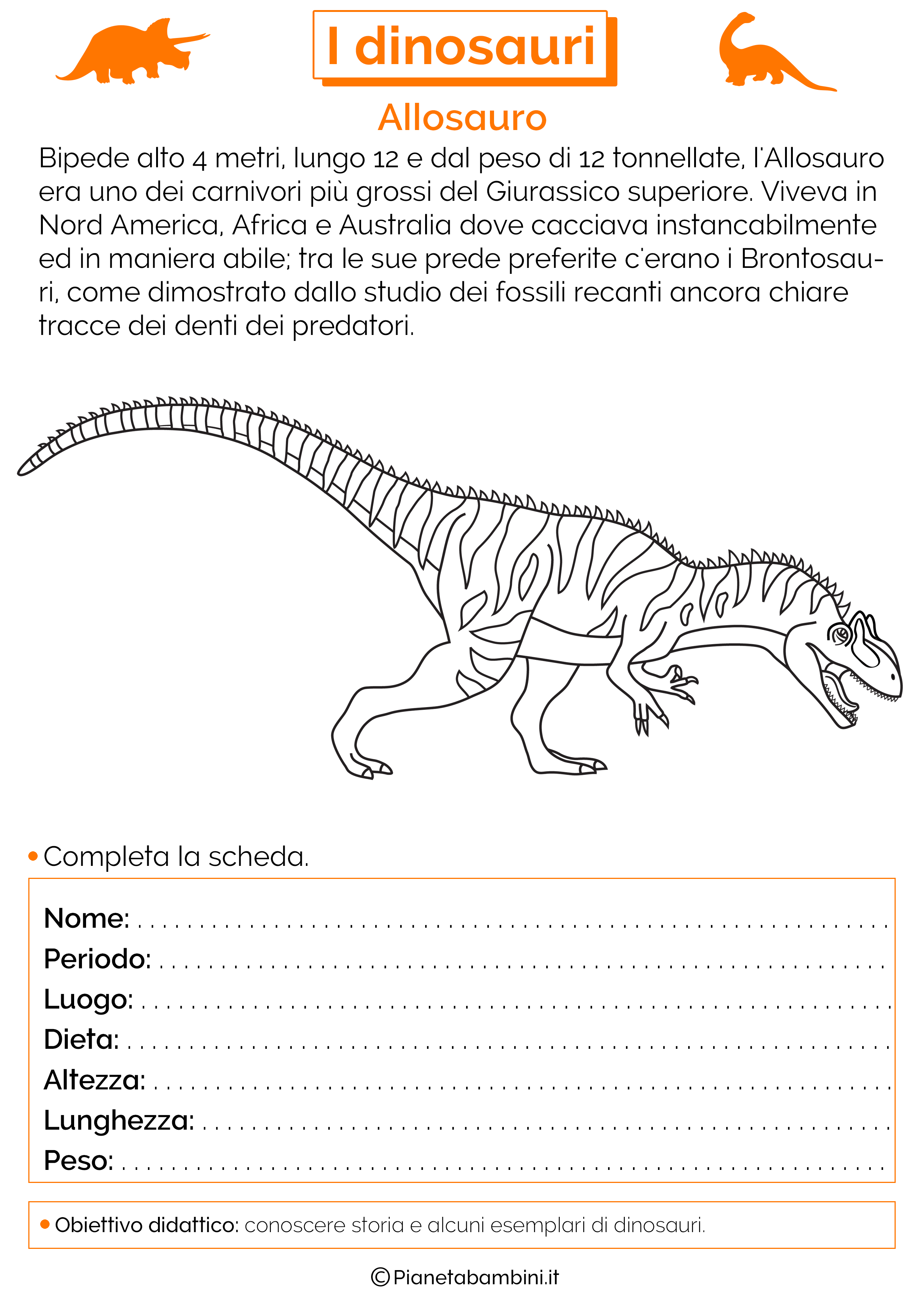 Esercizi sui dinosauri 03