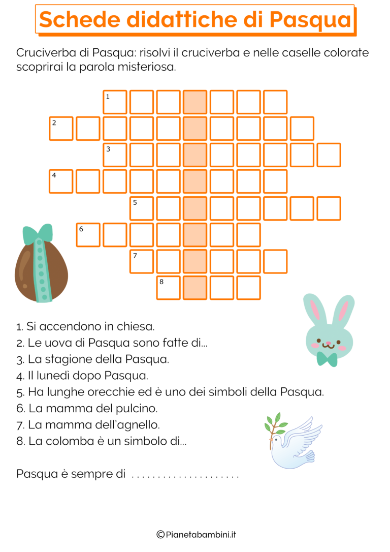 Schede Didattiche Di Pasqua Per La Scuola Primaria Pianetabambini It