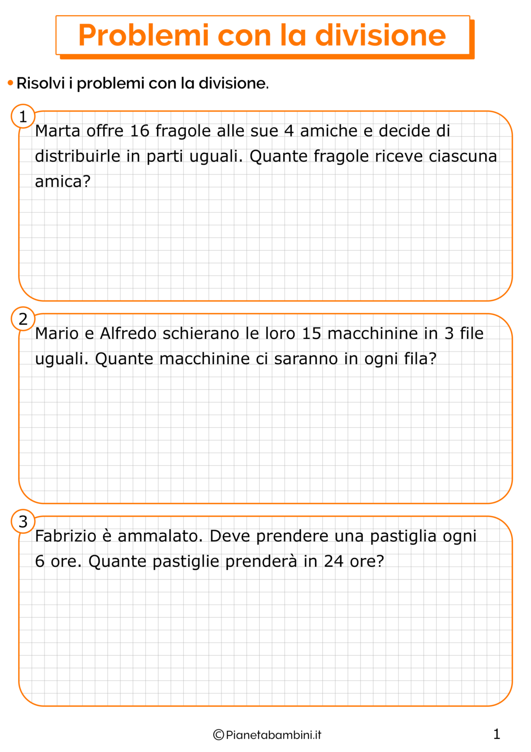 35 Problemi Con La Divisione Per La Scuola Primaria | PianetaBambini.it