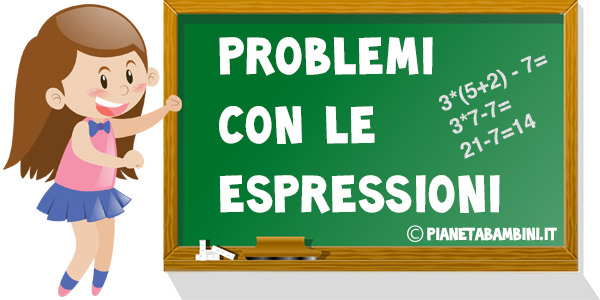 Problemi con le espressioni per la scuola primaria da stampare gratis