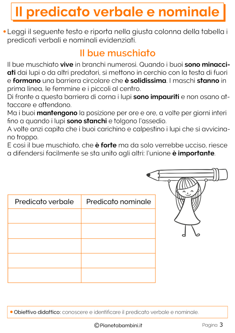 Il Predicato Verbale e Nominale: Esercizi per la Scuola