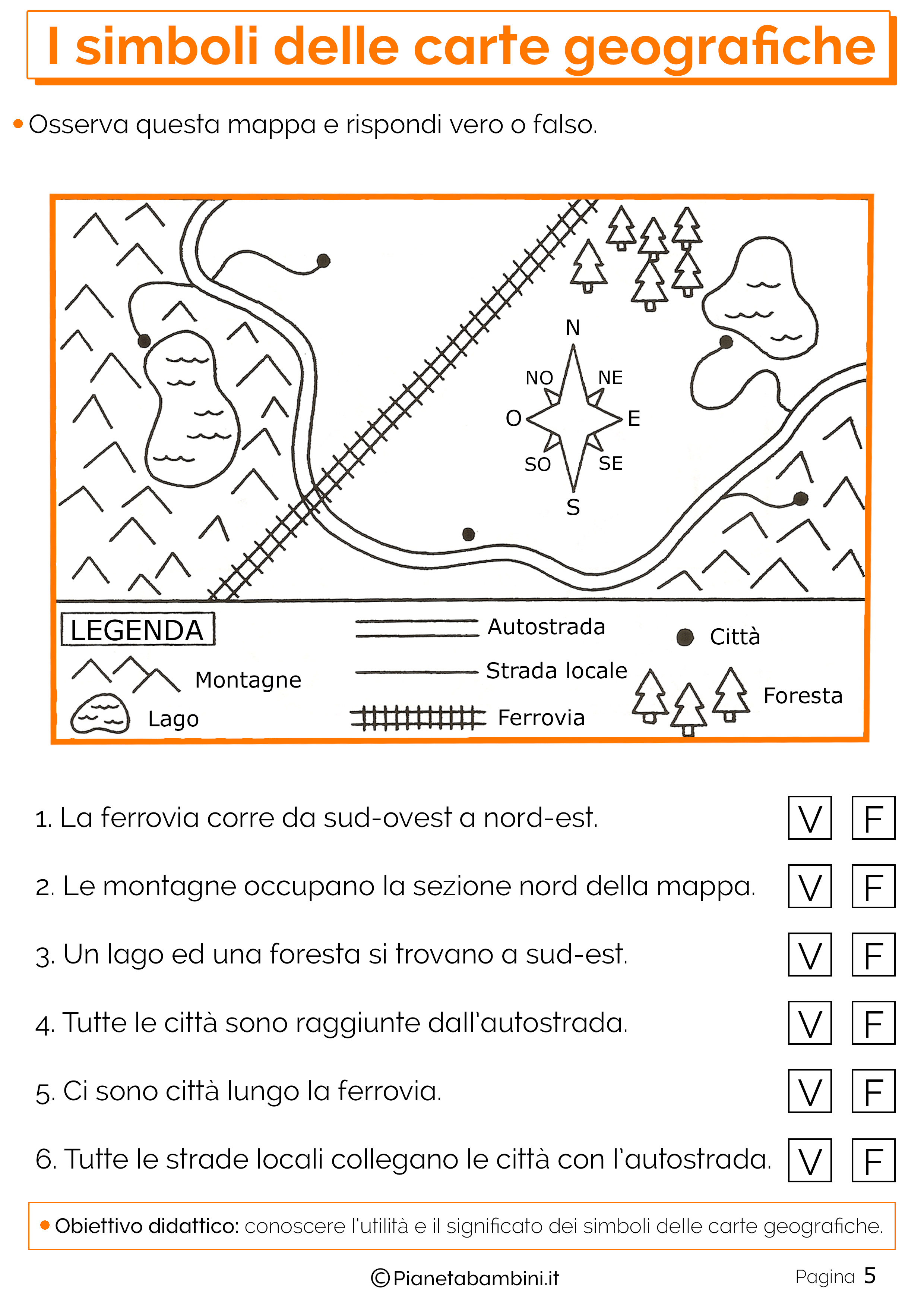I Simboli Delle Carte Geografiche Esercizi Per La Scuola Primaria Pianetabambini It