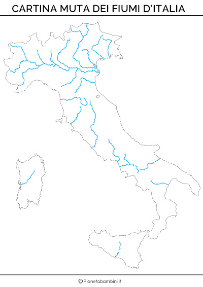 Italia mappa gratuita, mappa muta gratuita, cartina muta gratuita litorali,  limiti, idrografia