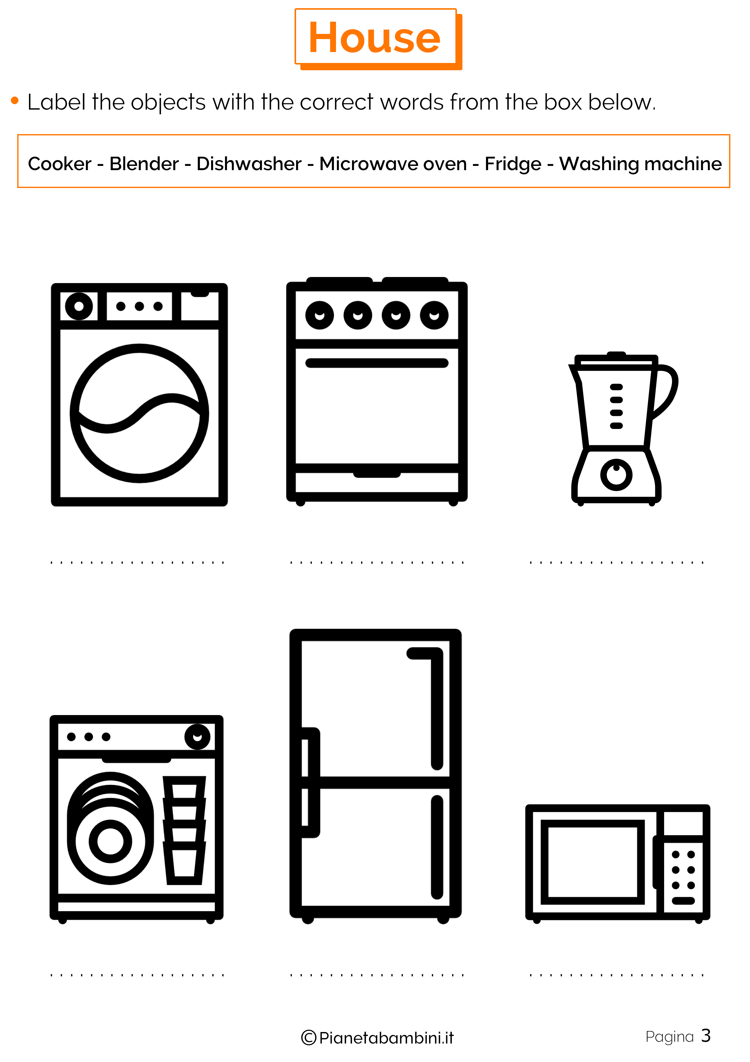 Vocaboli della casa in inglese: esercizi per la scuola primaria ... Descrizione camera in inglese
