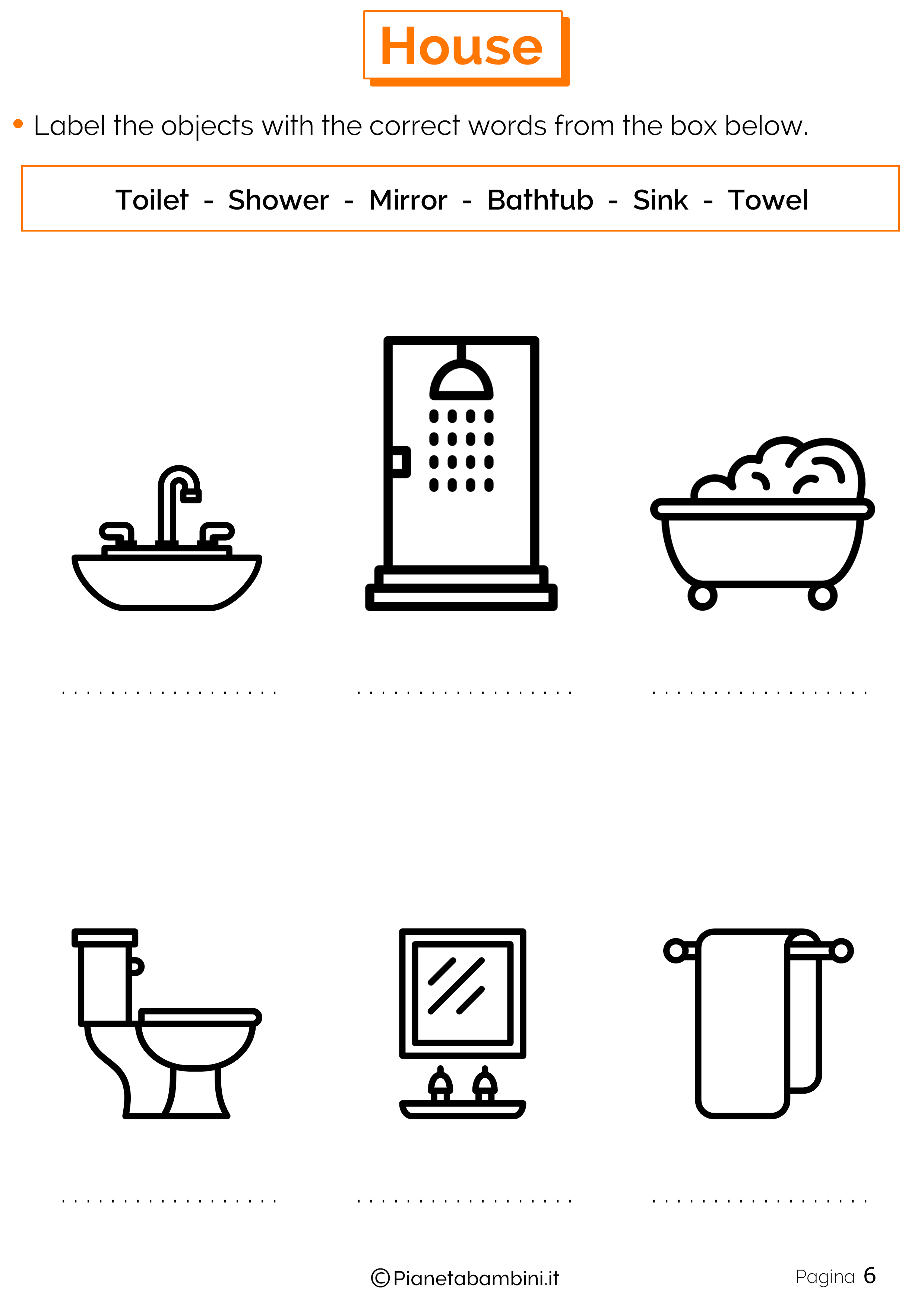 Vocaboli della casa in inglese: esercizi per la scuola primaria ... Descrizione camera in inglese