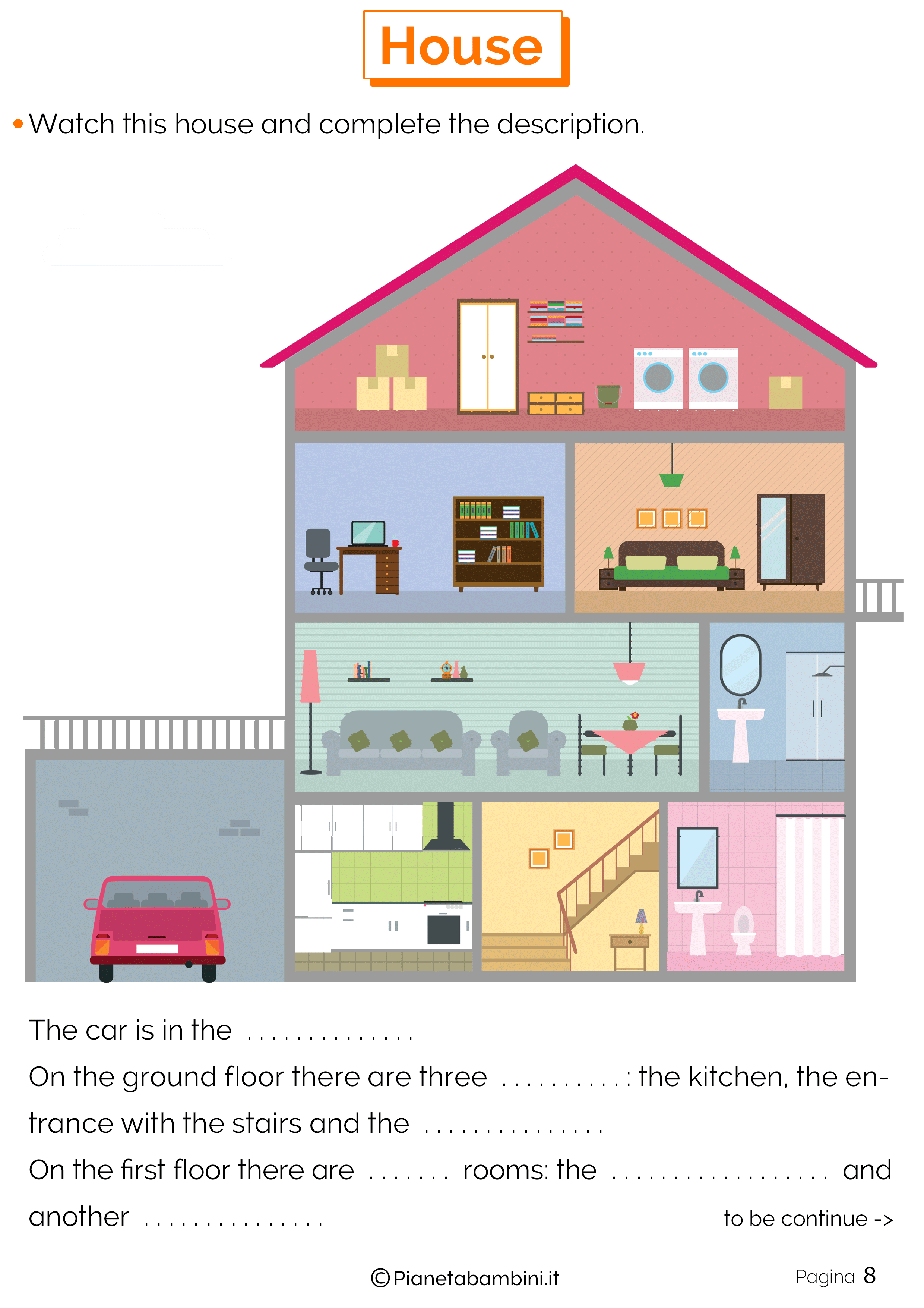 Vocaboli della casa in inglese: esercizi per la scuola primaria ... Descrizione camera in inglese