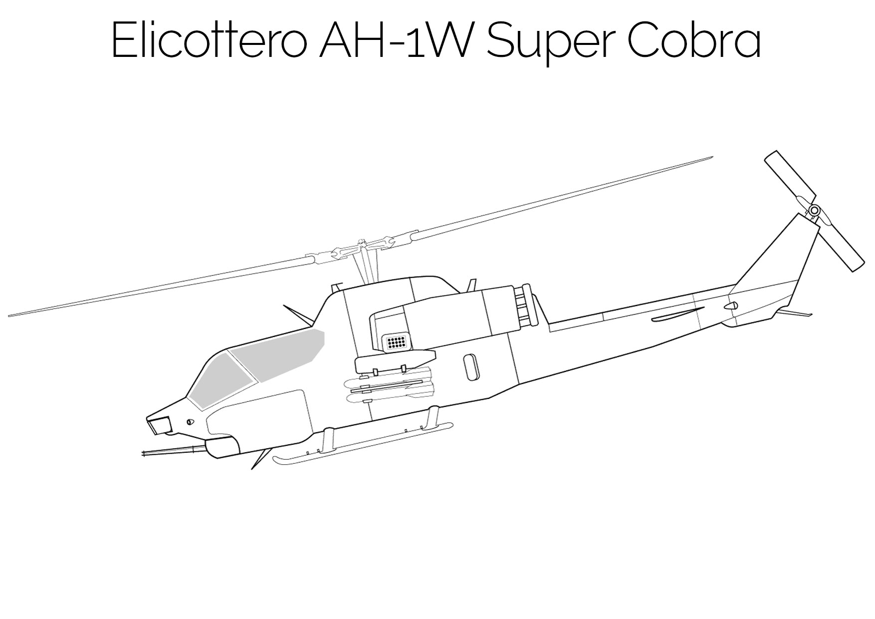 Elicottero da colorare AH 1W Super Cobra