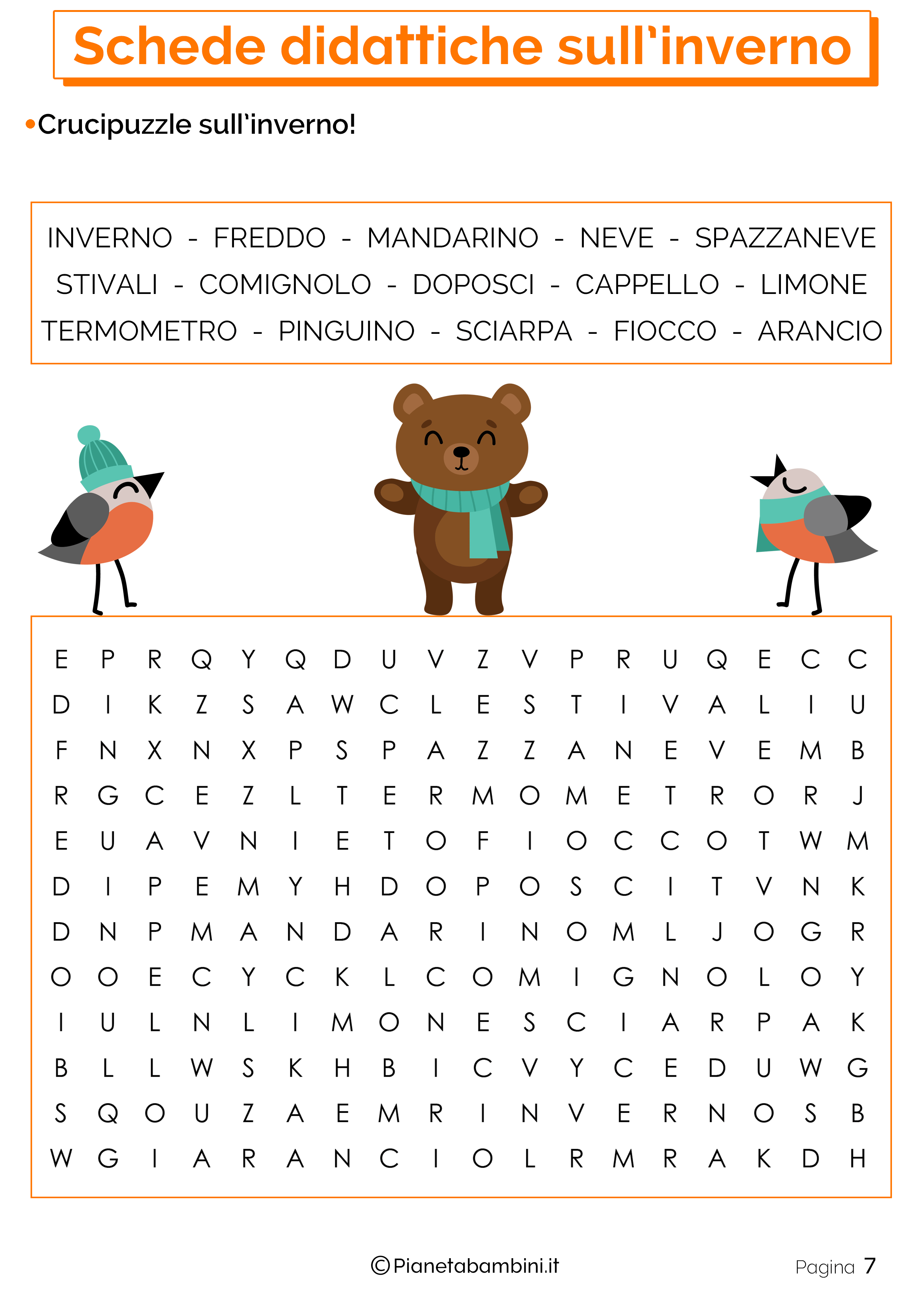 Schede Didattiche Da Colorare Sull Inverno