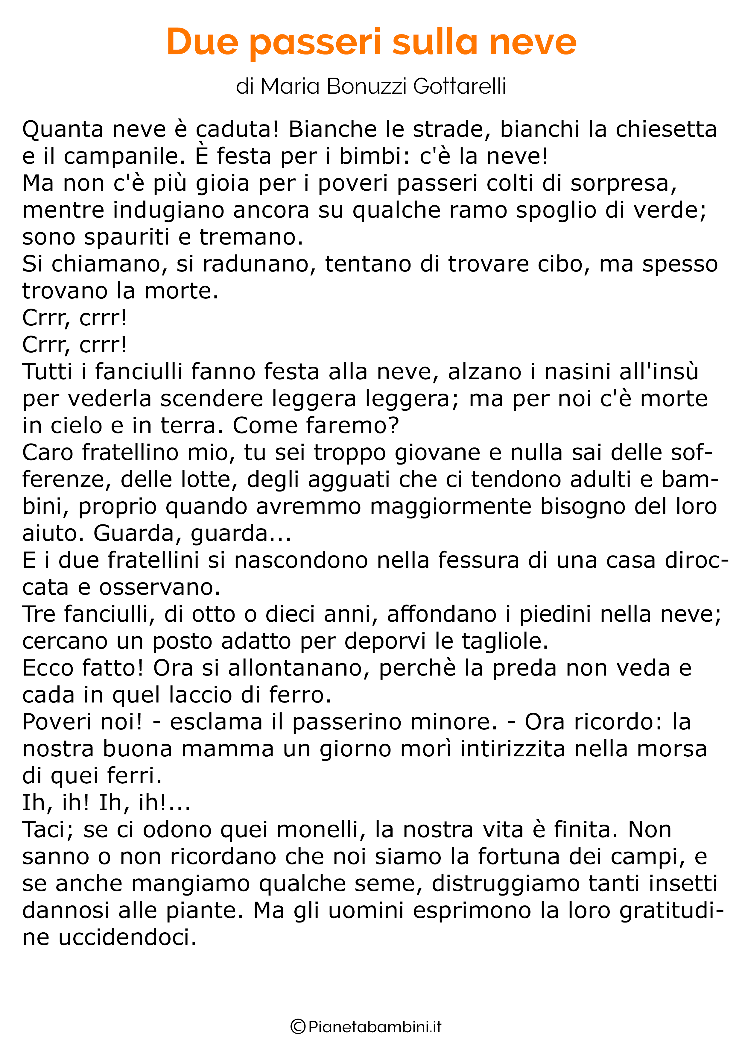 Testi Sull Inverno Per La Scuola Primaria Pianetabambini It