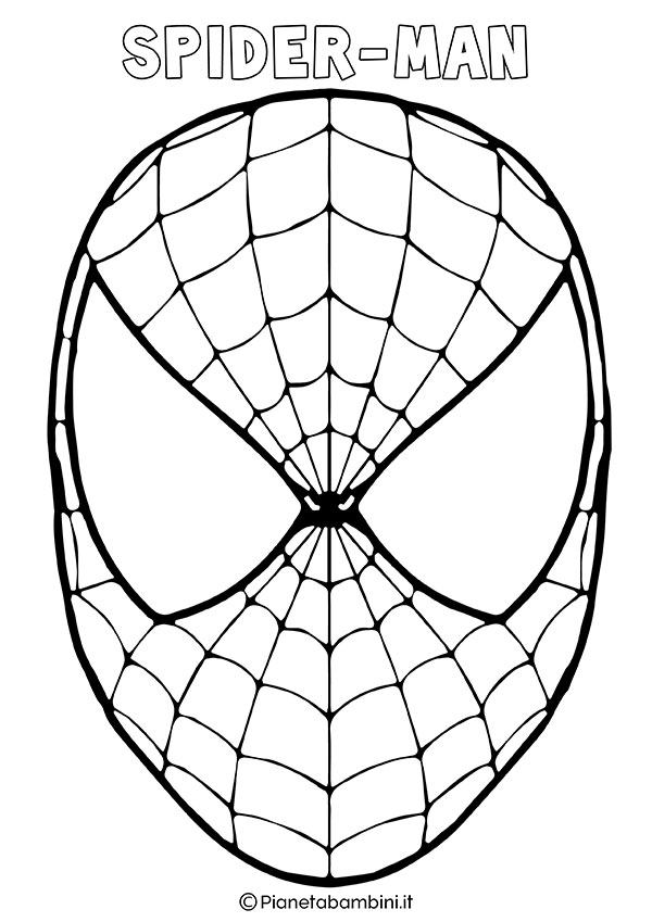 Maschera di Spider-Man da colorare e stampare gratis per bambini