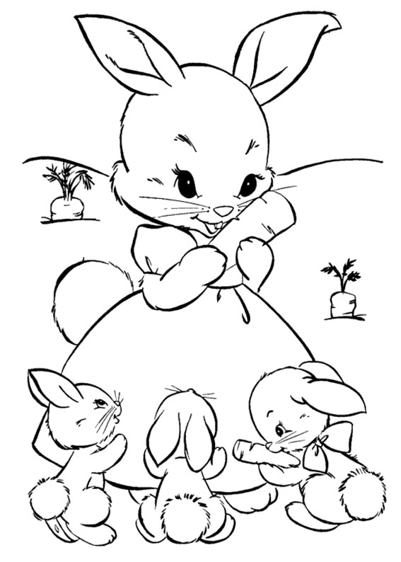 Disegni di conigli cartoon da colorare 03