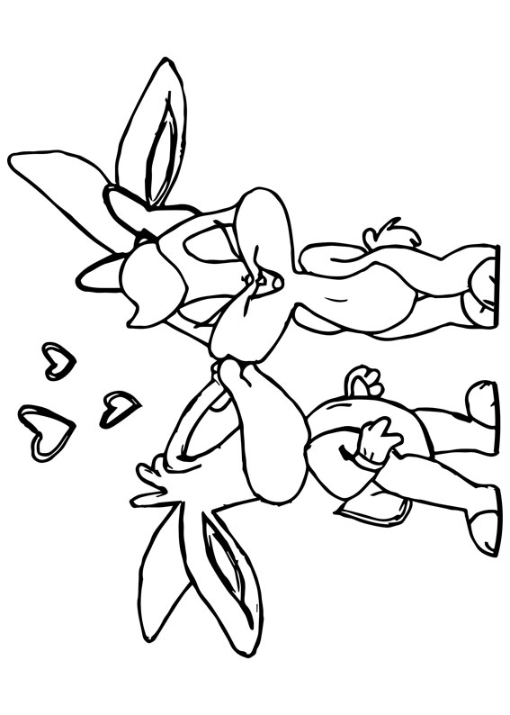 Disegni di conigli cartoon da colorare 11