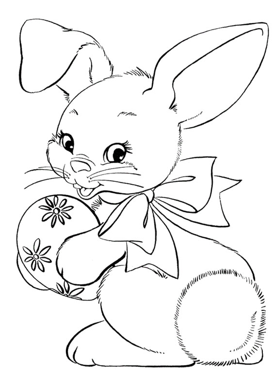 Disegni di coniglietti Pasquali da colorare 01