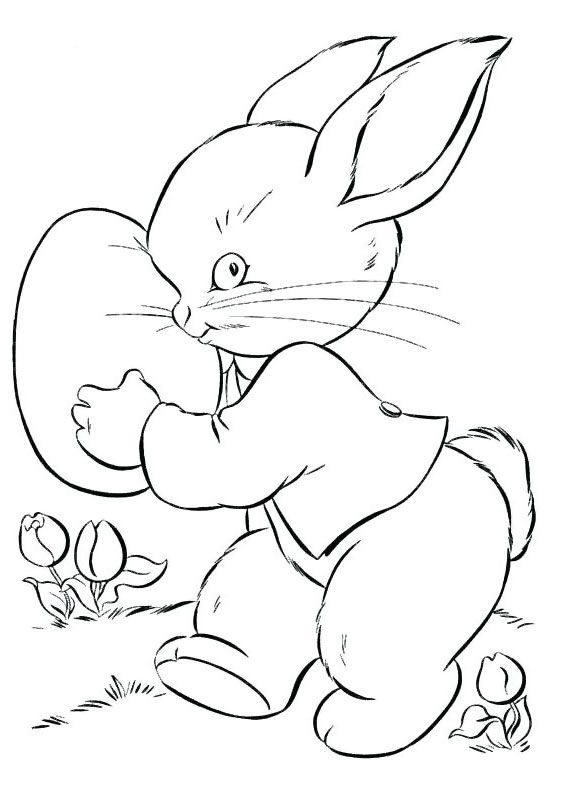 Disegni di coniglietti Pasquali da colorare 03
