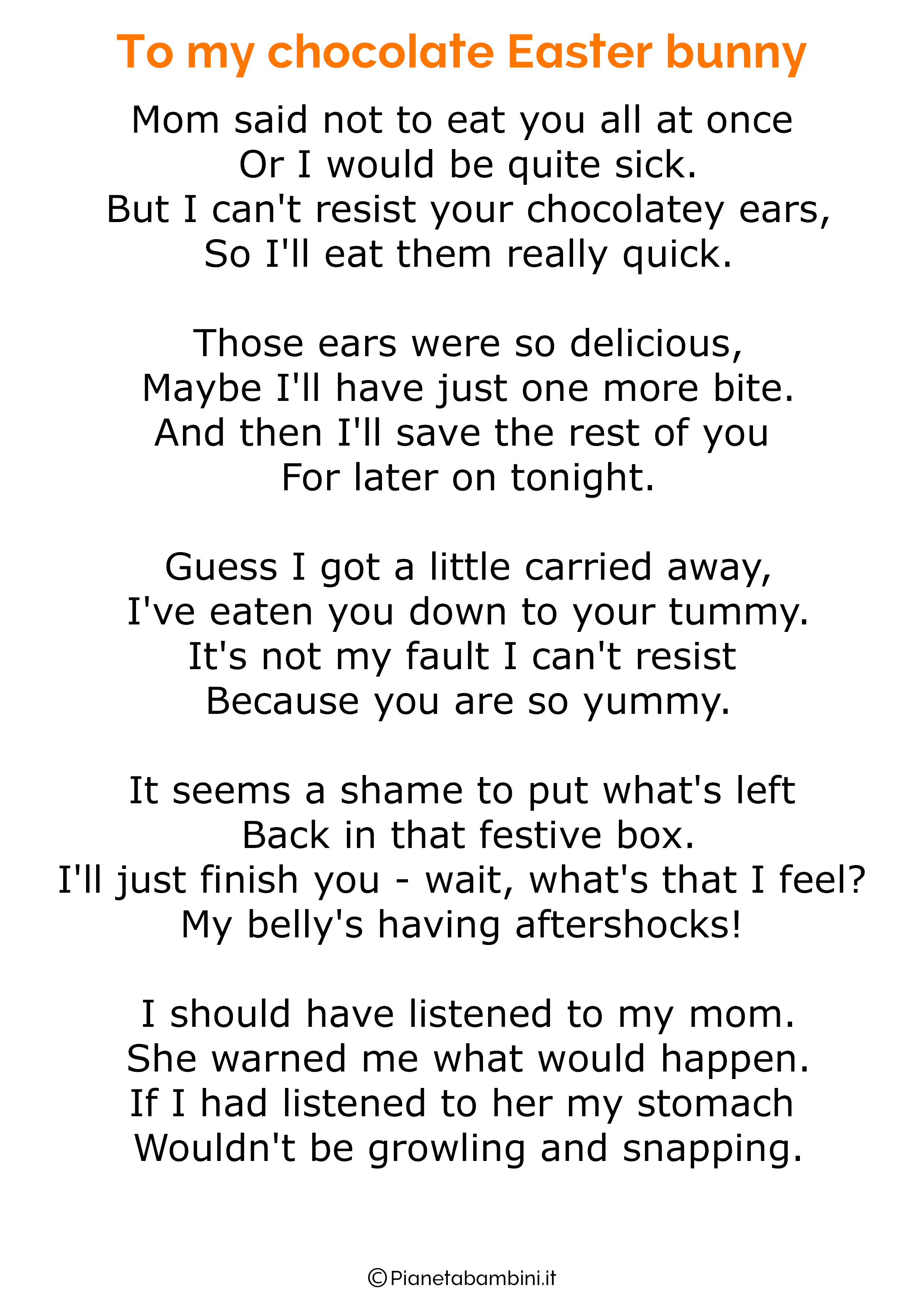 Poesie di Pasqua in inglese per bambini 13