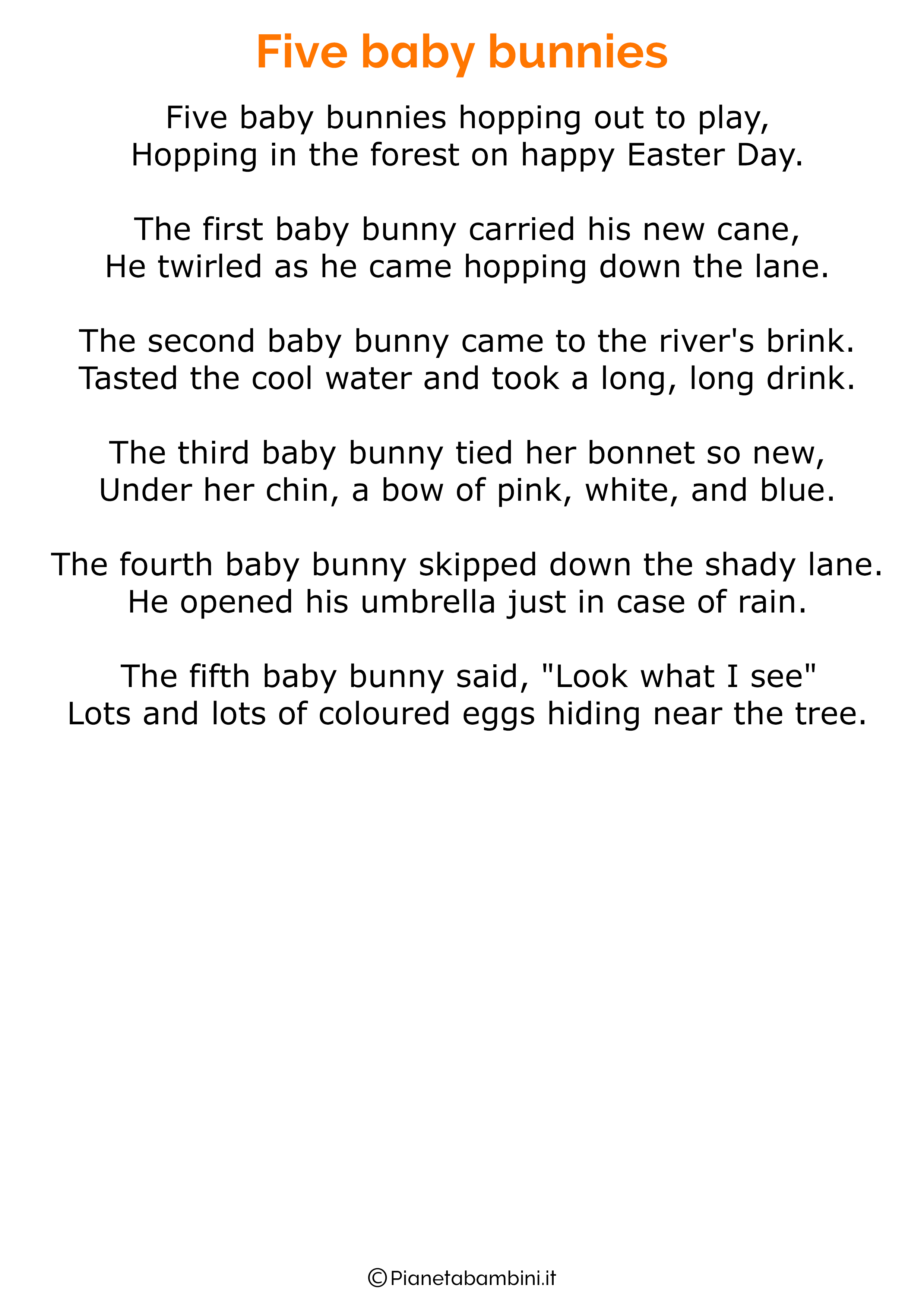 Poesie di Pasqua in inglese per bambini 21