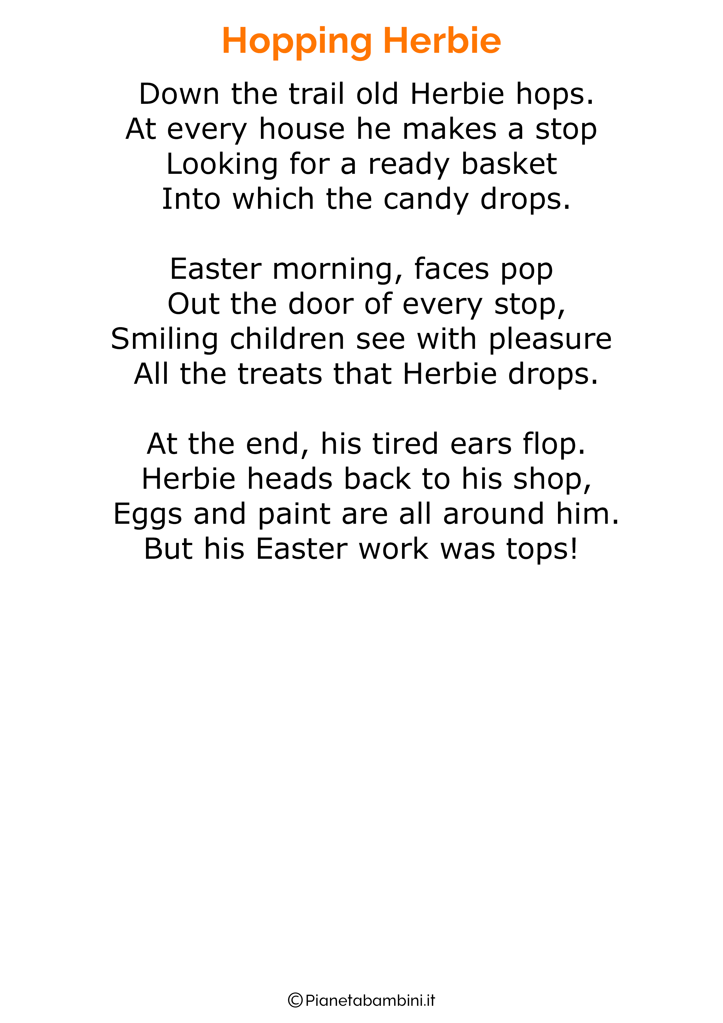 Poesie di Pasqua in inglese per bambini 22
