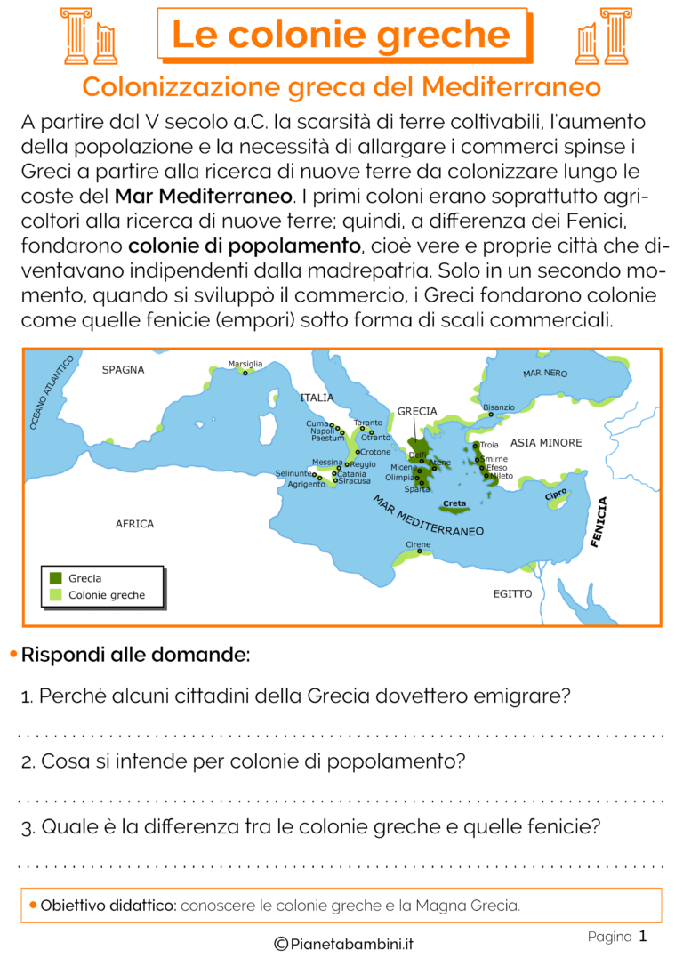 Le Colonie Greche Schede Didattiche per la Scuola Primaria Le Colonie Greche Schede Didattiche per la Scuola Primaria
