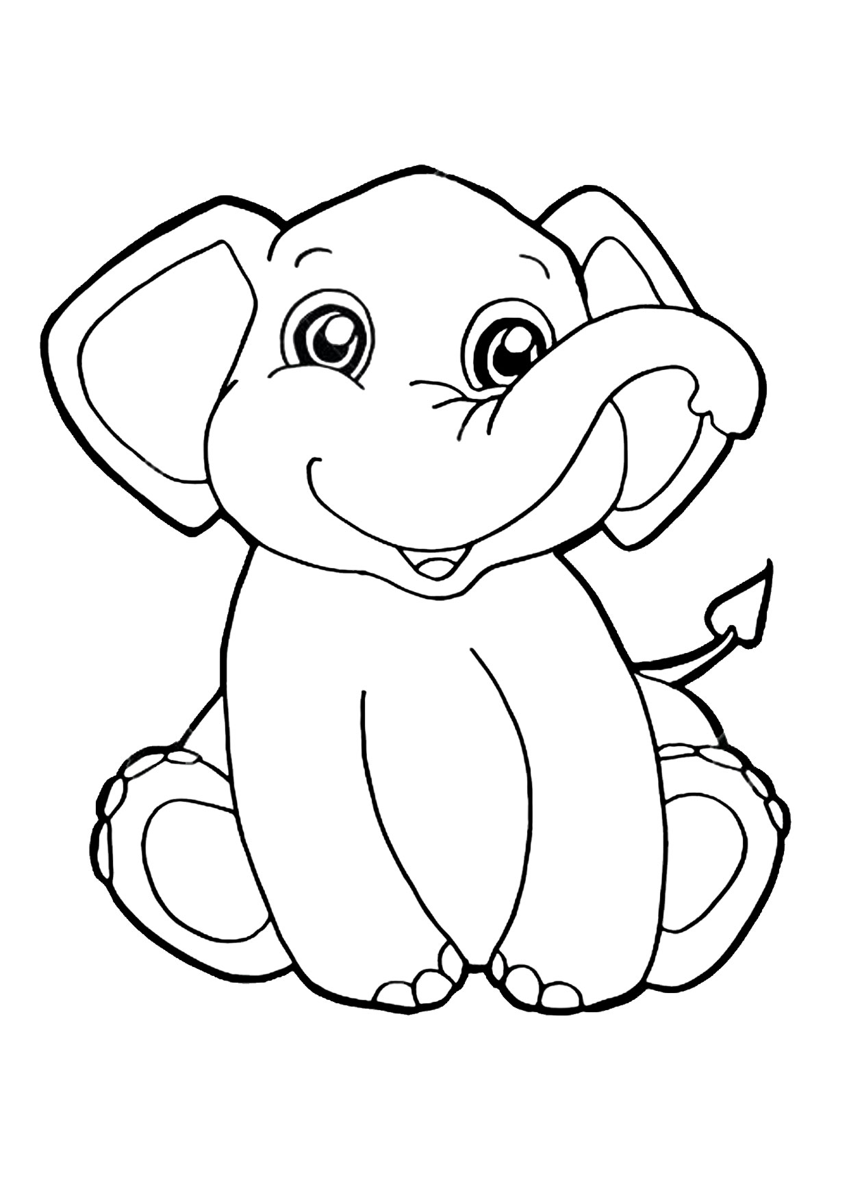 Disegno di Elefante Cartoon da colorare 03