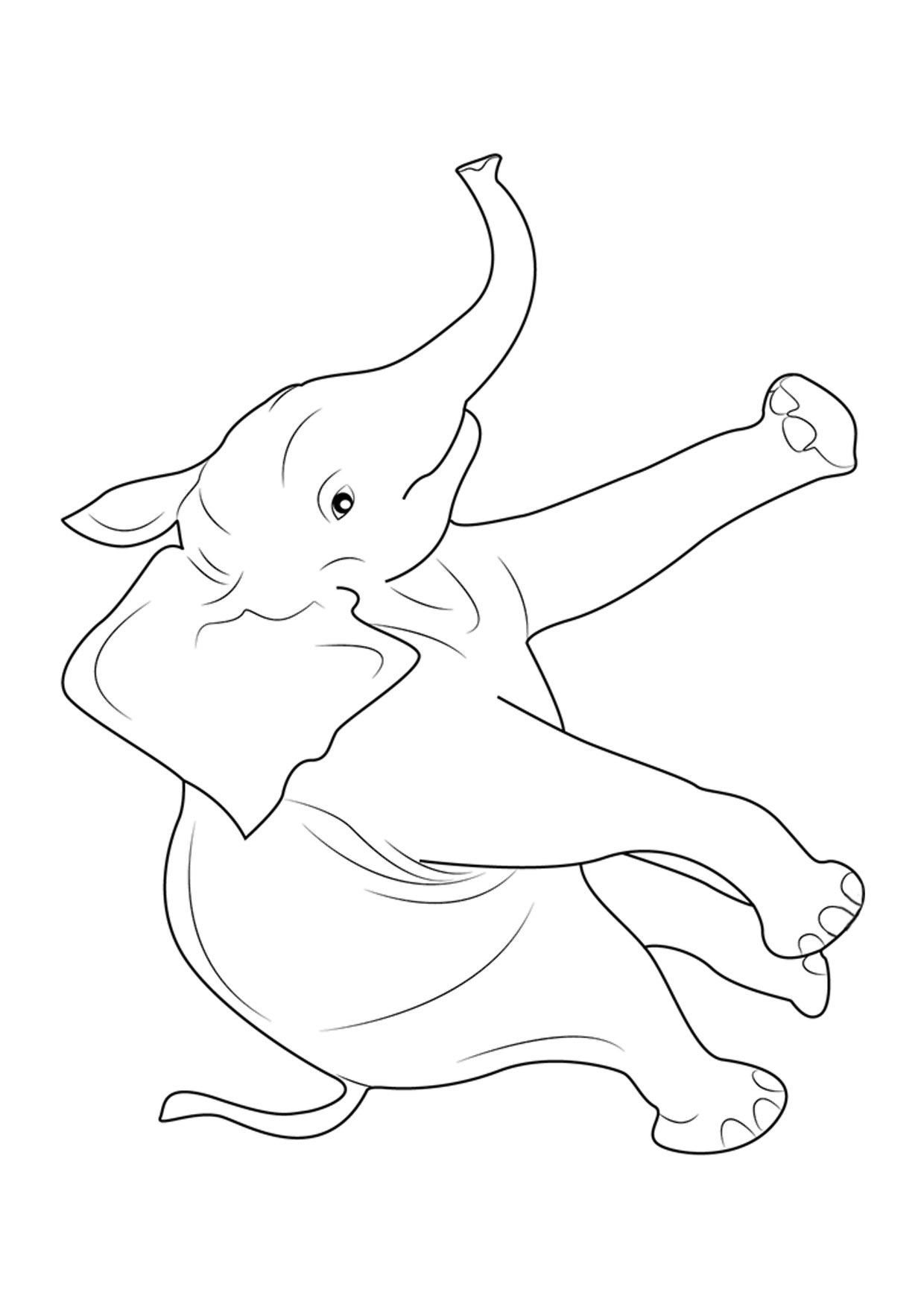 Disegno di elefanti da colorare 10