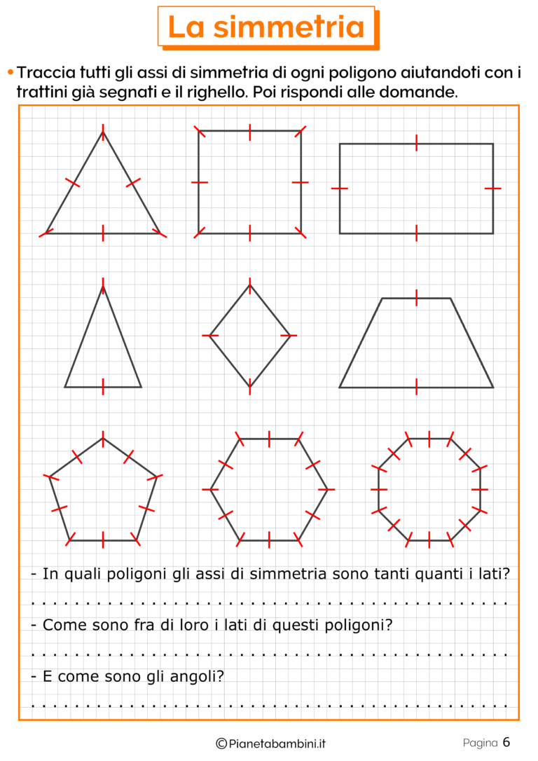 Esercizi Sulla Simmetria Per La Scuola Primaria Pianetabambini It