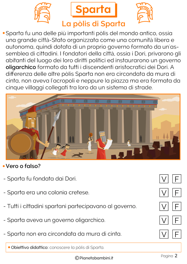 Sparta Schede Didattiche per la Scuola Primaria