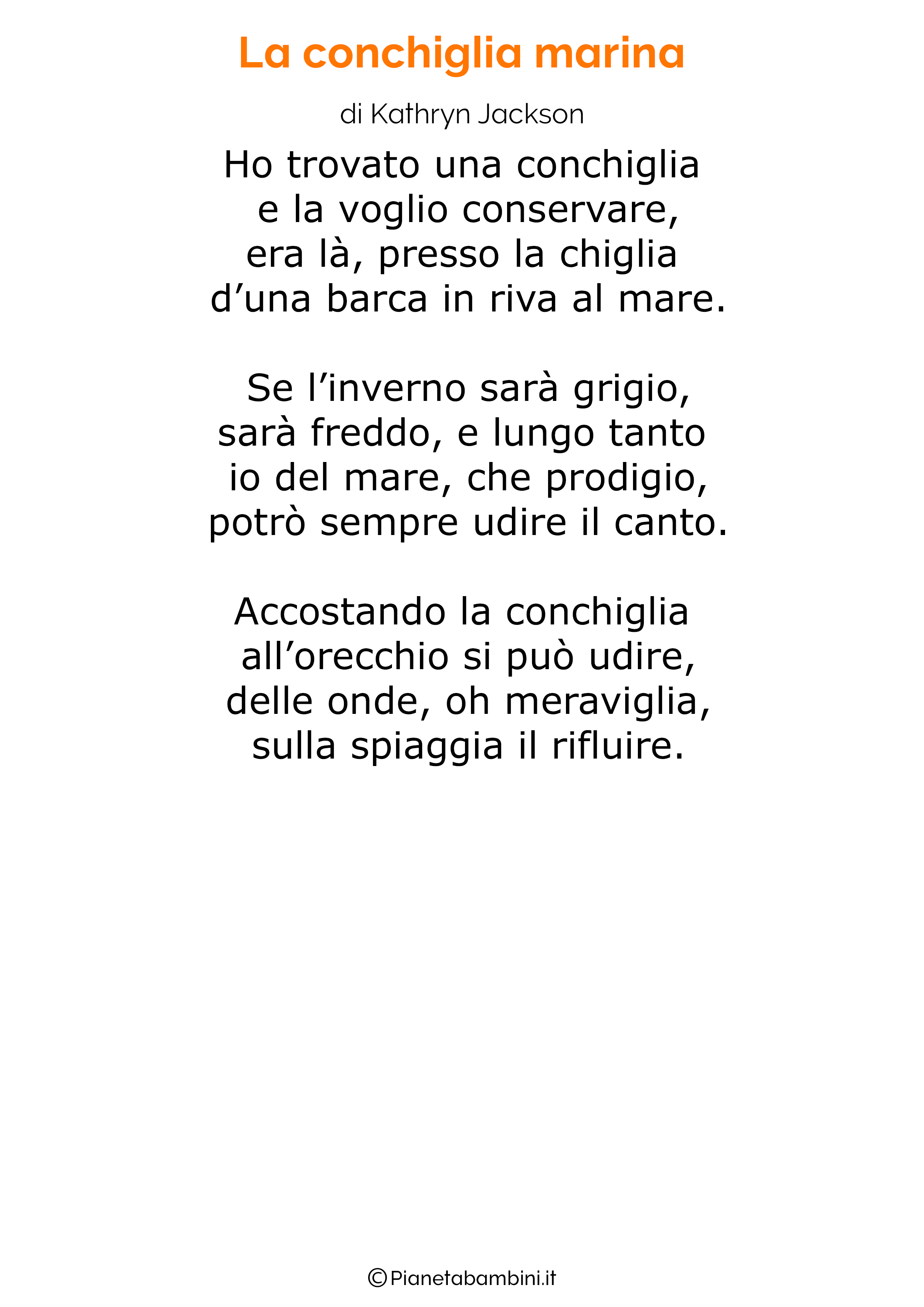 24 Poesie Sul Mare Per Bambini Pianetabambini It