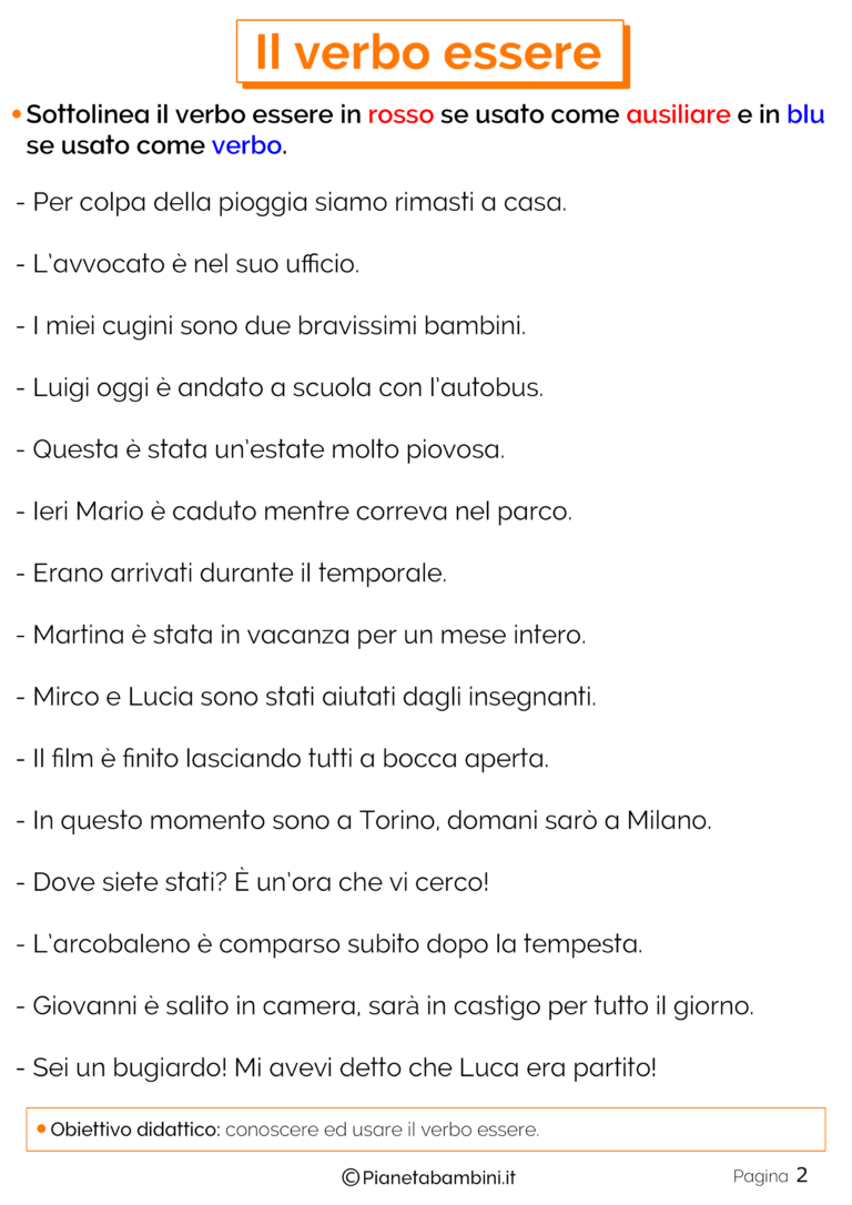10 Frasi Con Il Verbo Essere Presente