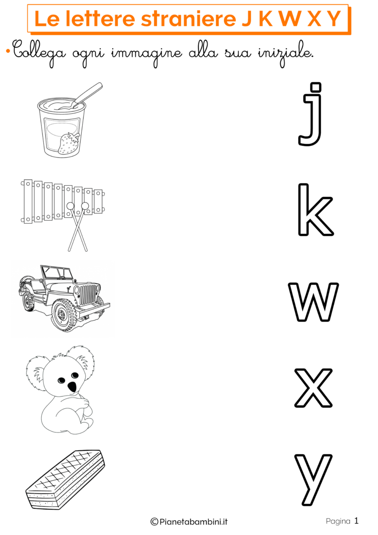 Schede Didattiche sulle Lettere Straniere J K W X Y Schede Didattiche sulle Lettere Straniere J K W X Y