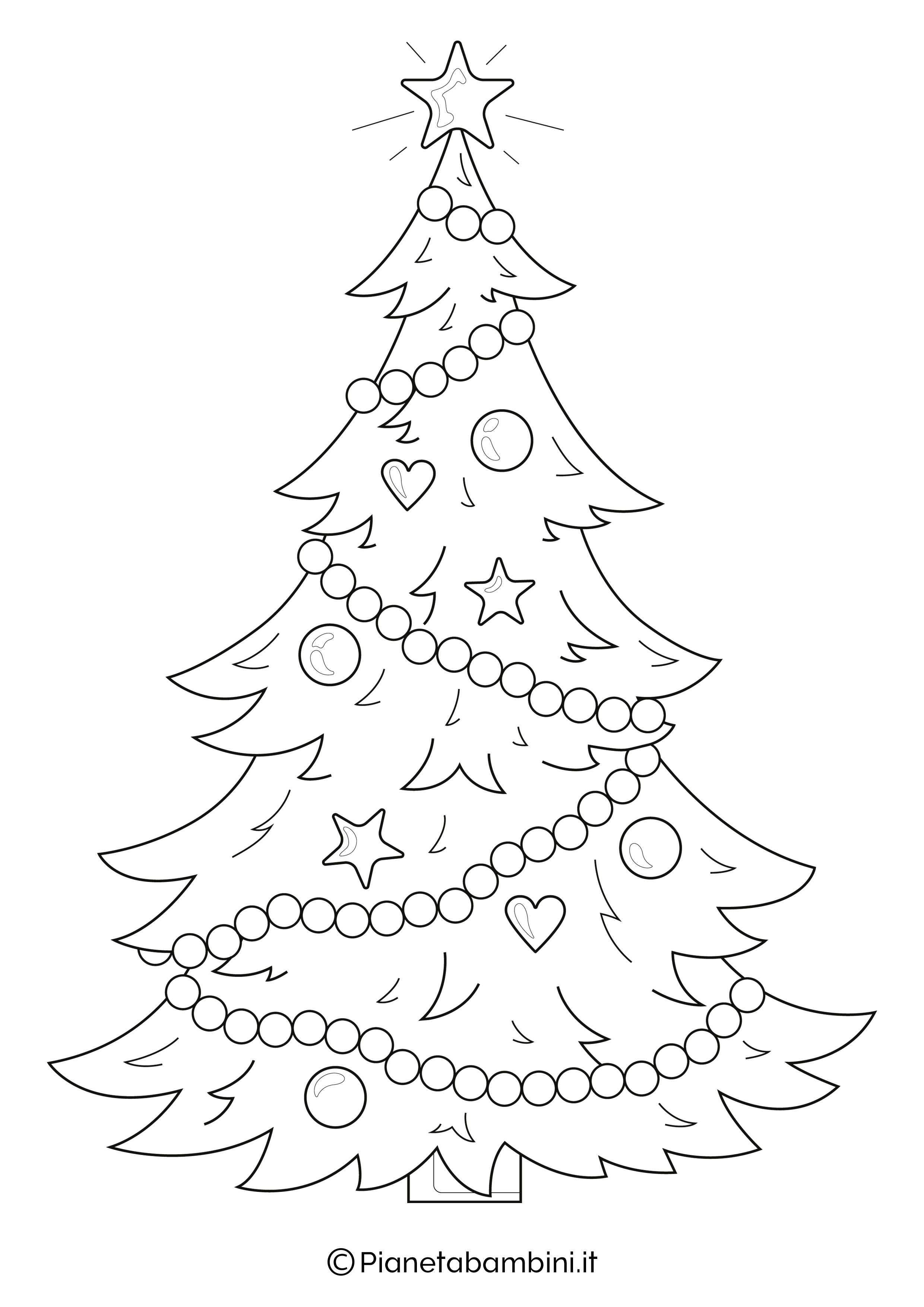Disegno di albero di Natale da colorare 01