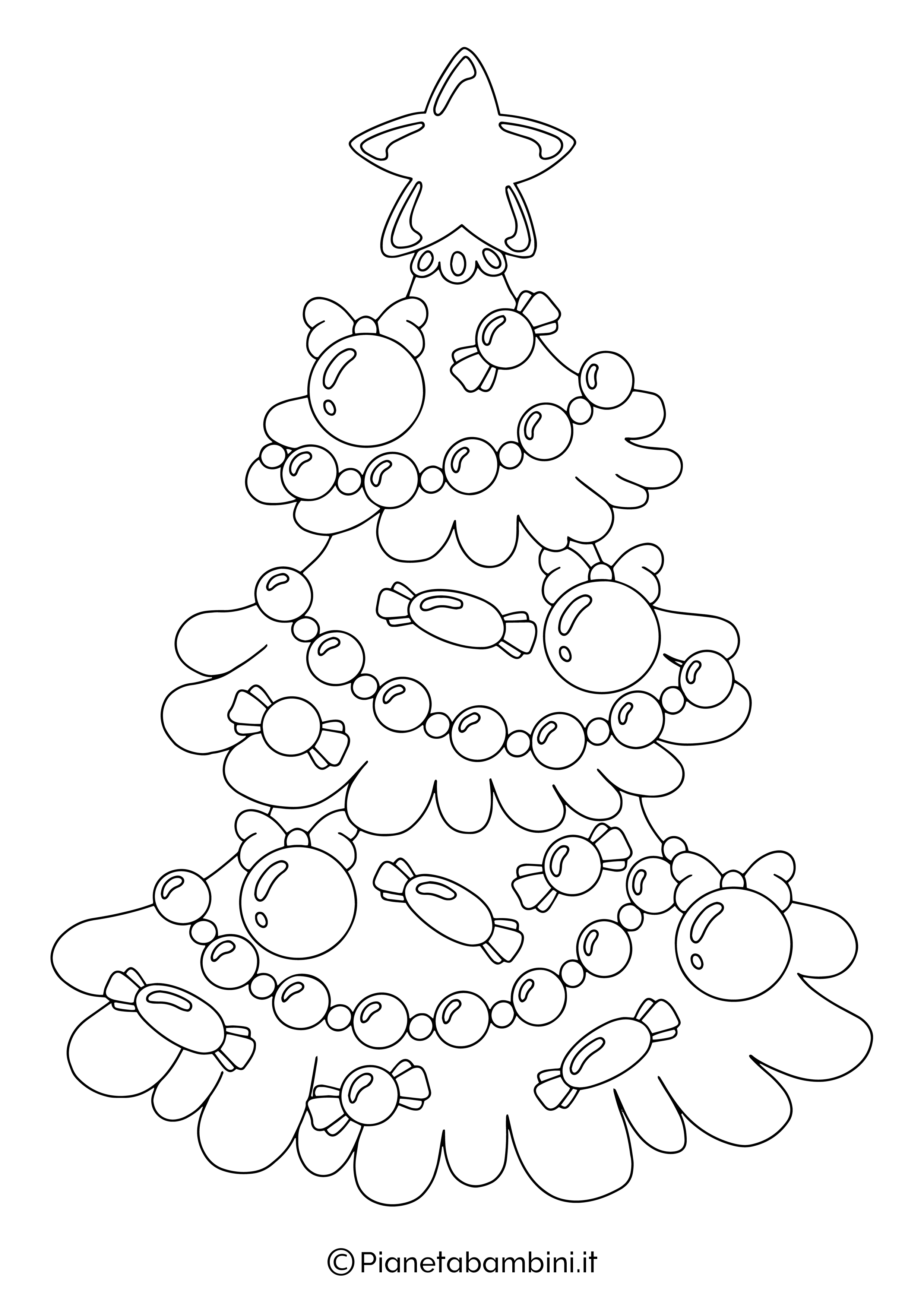 Disegno di albero di Natale da colorare 02