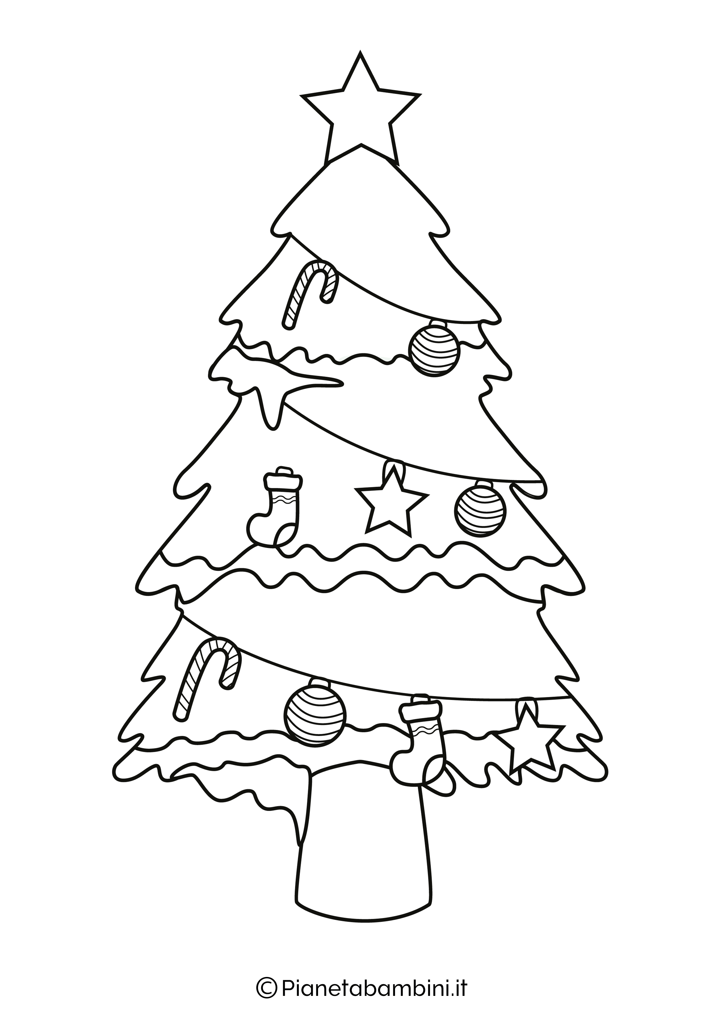 Disegno di albero di Natale da colorare 05