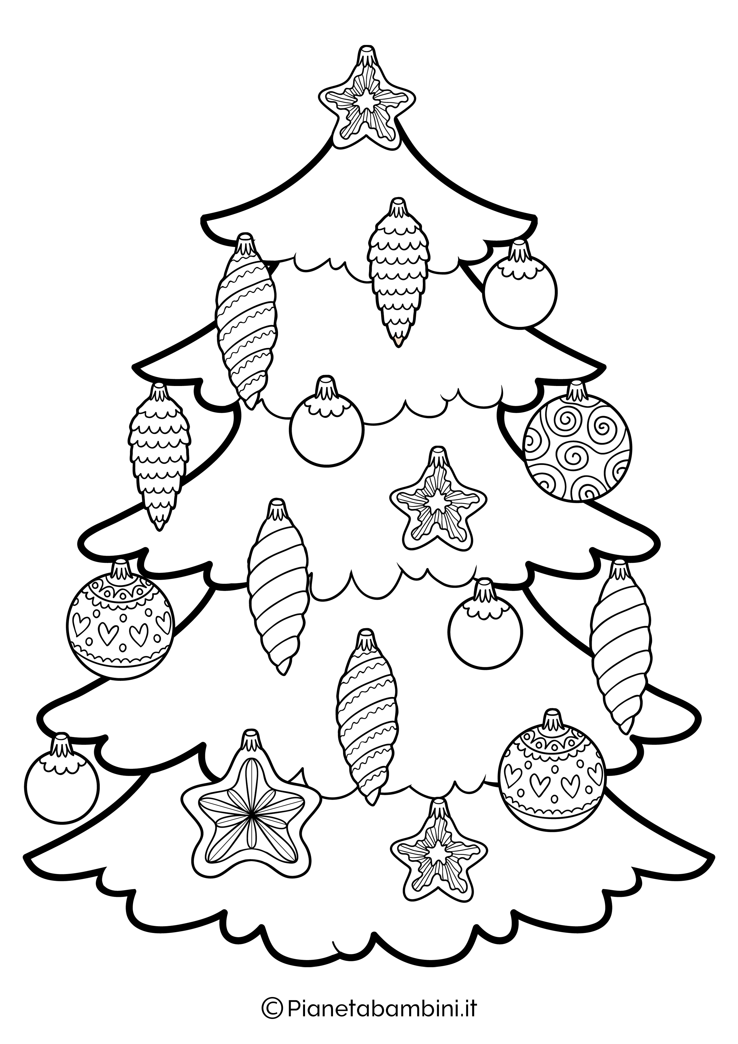 Disegno di albero di Natale da colorare 07
