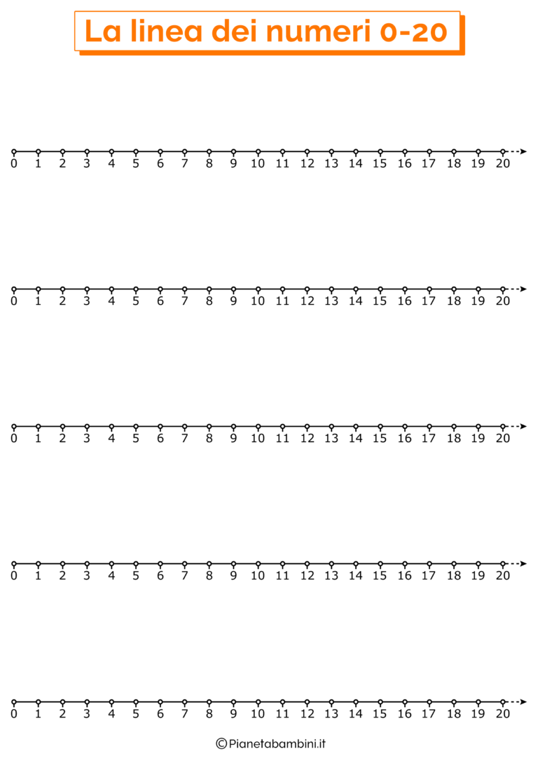 Linea Dei Numeri Da Stampare Fino A 10 20 50 E 100 Pianetabambiniit