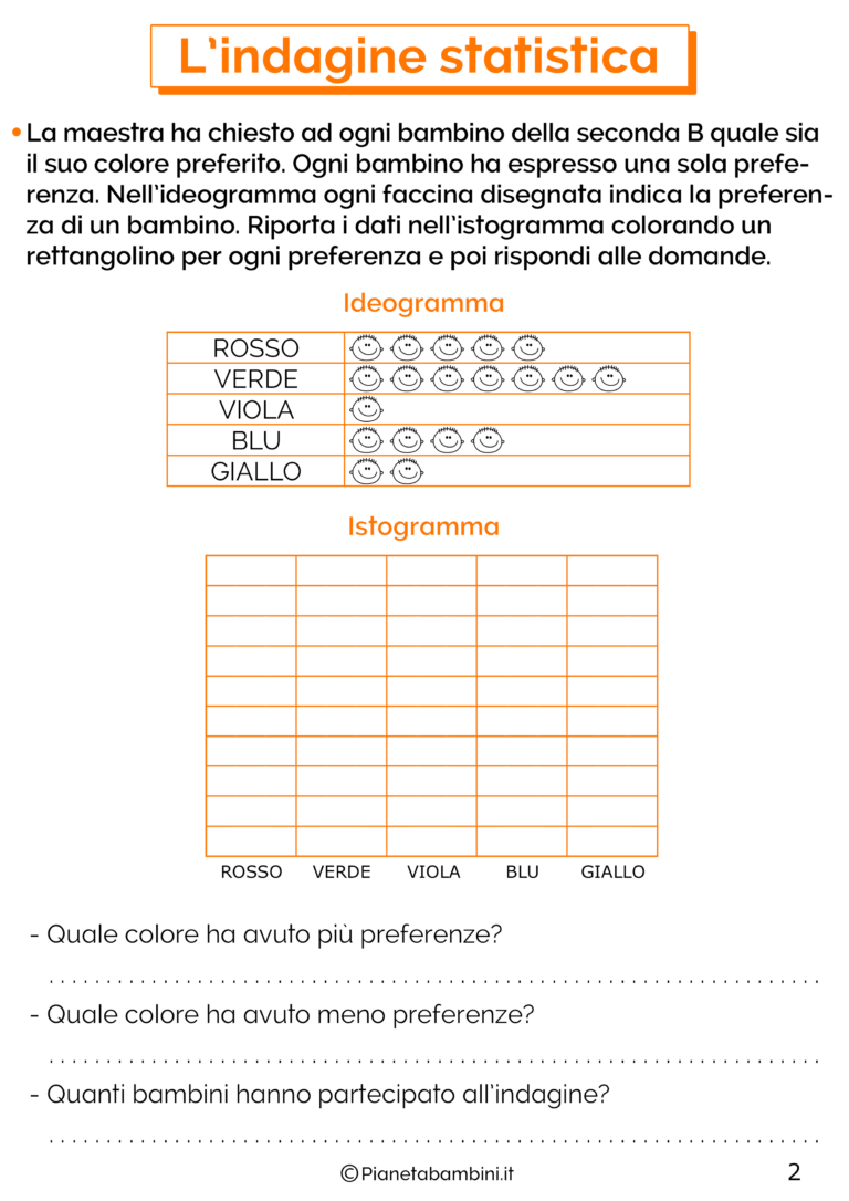 La Statistica: Esercizi per la Scuola Primaria | PianetaBambini.it