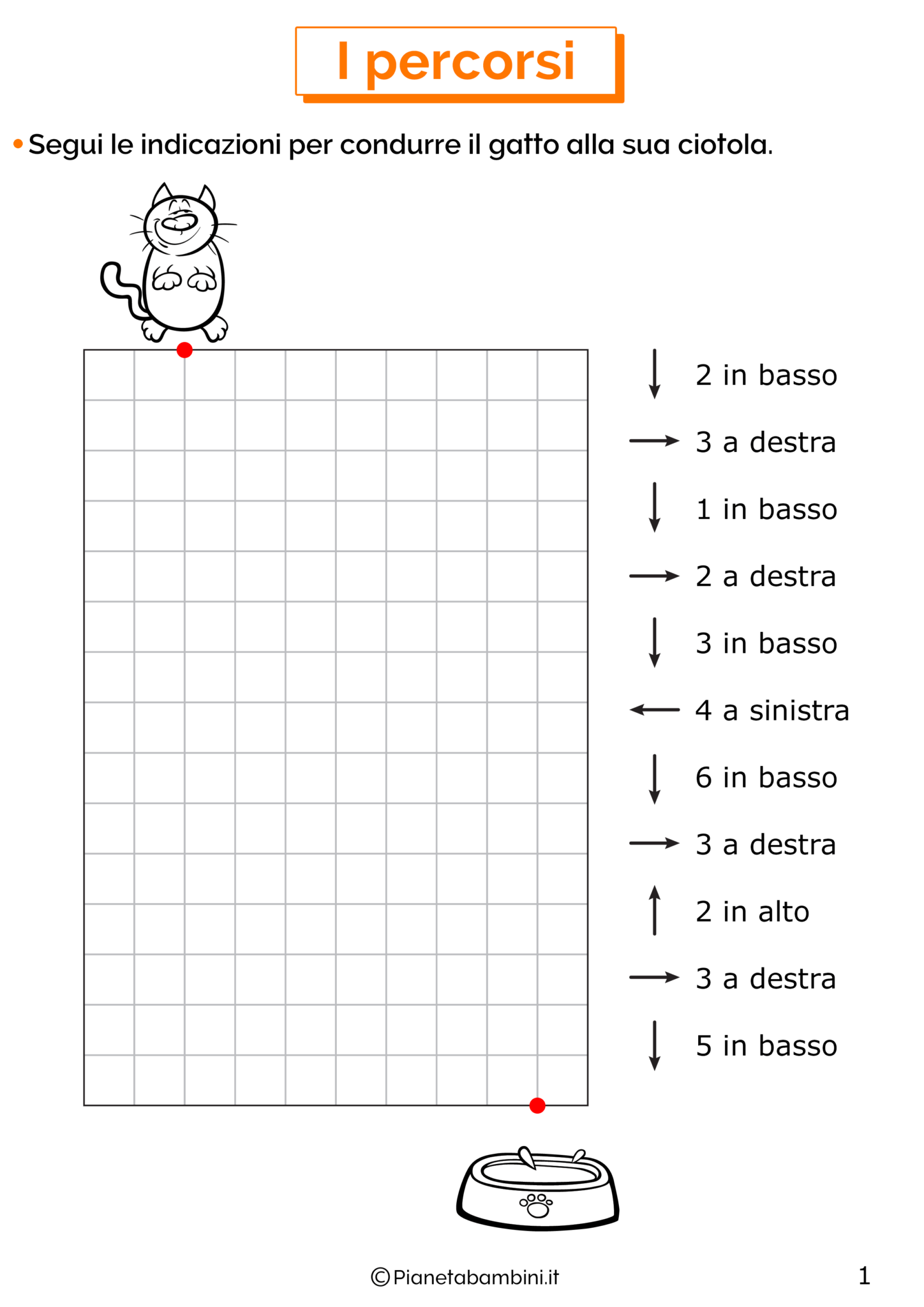 reticoli e percorsi classe prima elementare