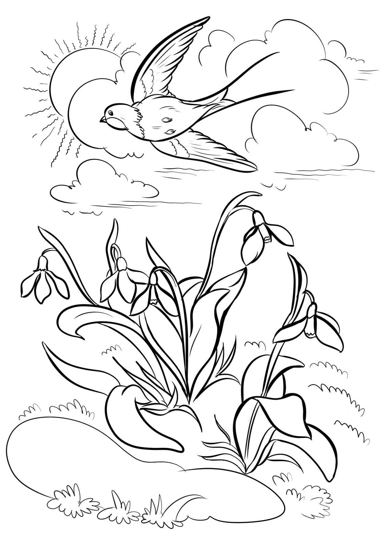 Disegni Di Paesaggi Di Montagna Da Colorare